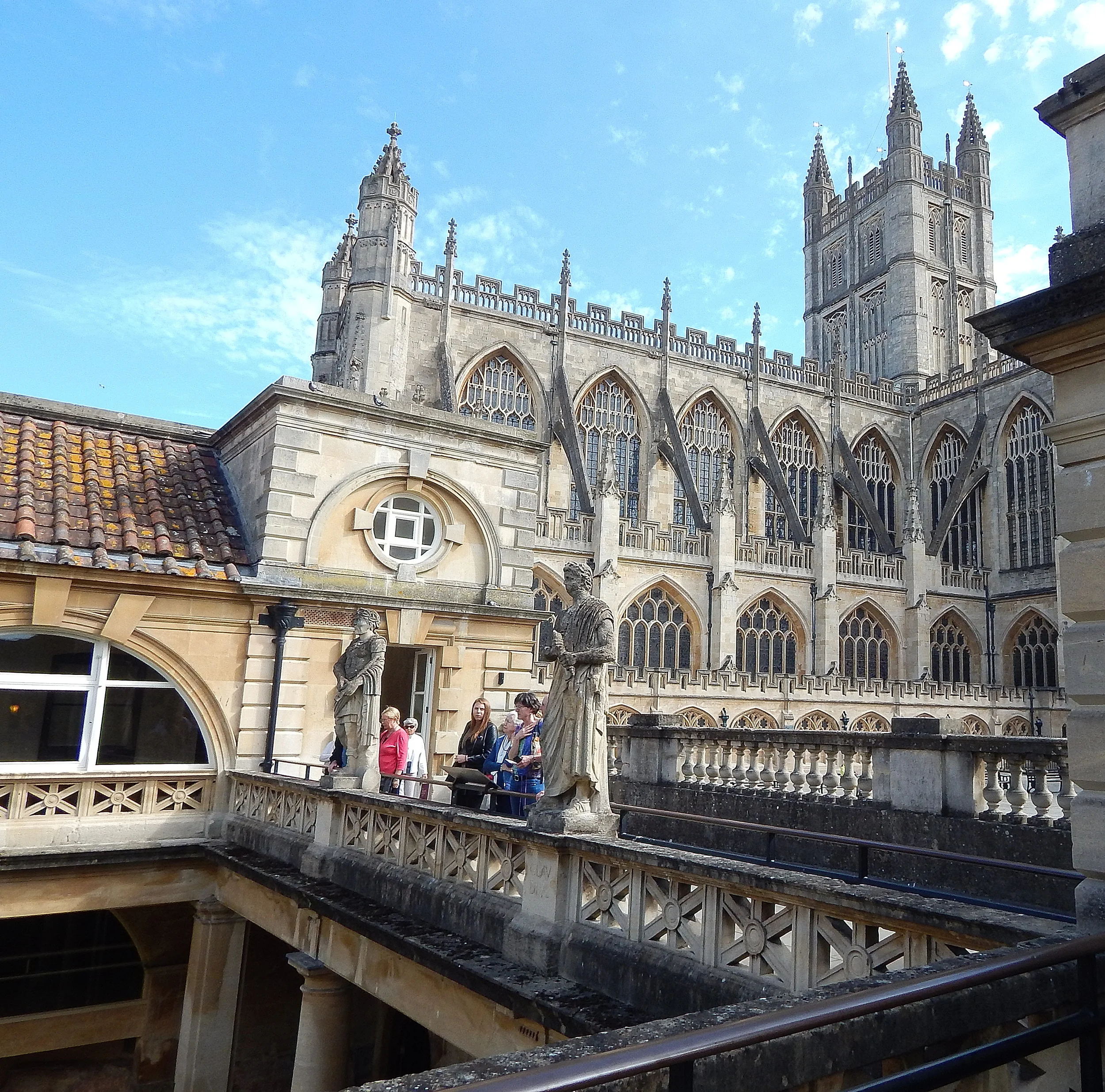 The Abbey in the background