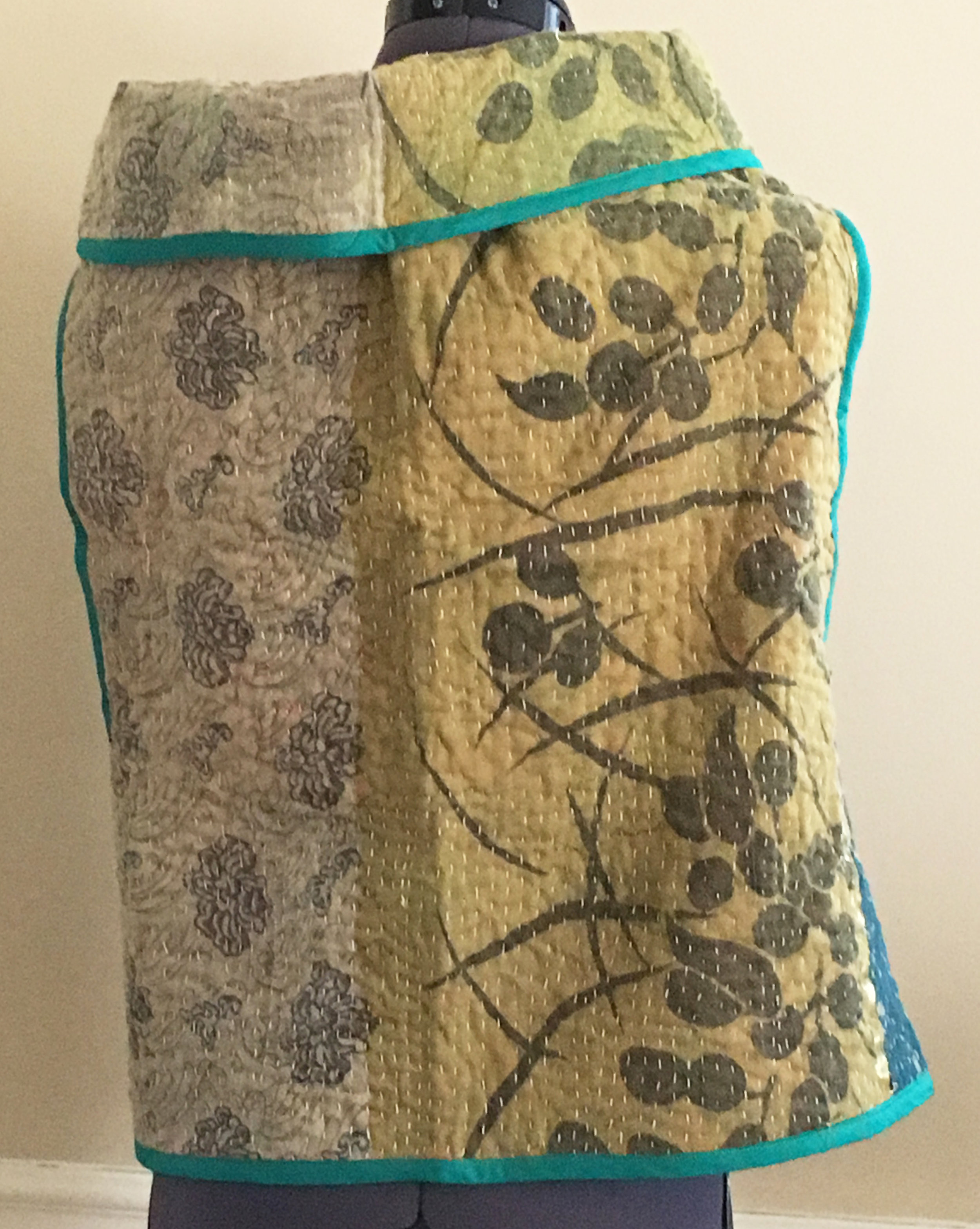 Royal forest kantha on modle back.jpg