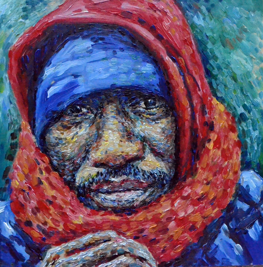 Refugee in Red Snood