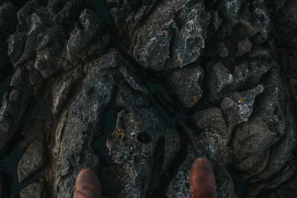 teva delavina boots on rocks on irish coast