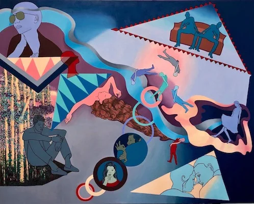 “From What You Know to What You Need to Find”, 2019, oil on canvas, 48”h. x 60”w.