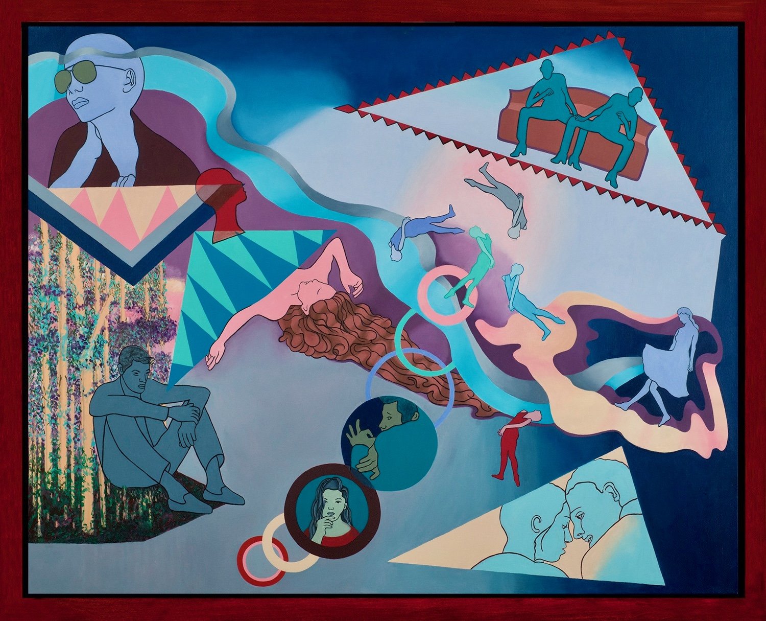 From What You Know to What You Need to Find_o/c in painted wood frame 54" x 66 x 1-3/4" (2024)