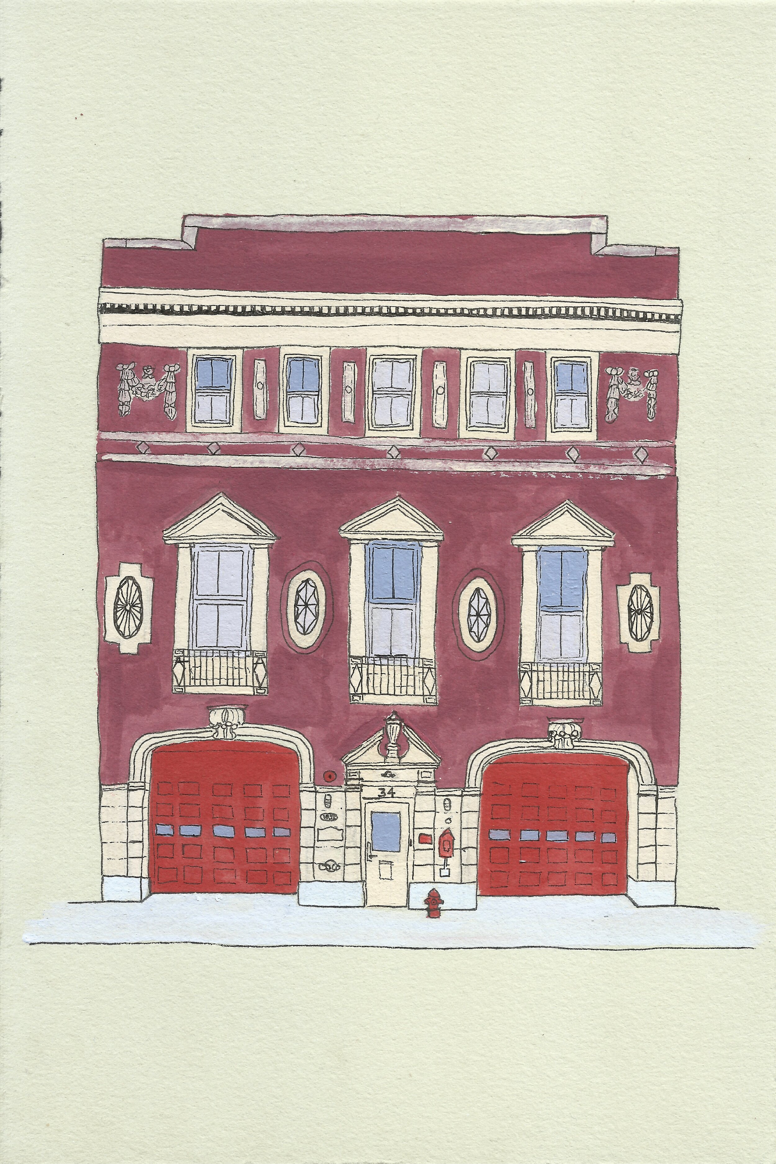 8" x 10" Print: The People's Firehouse