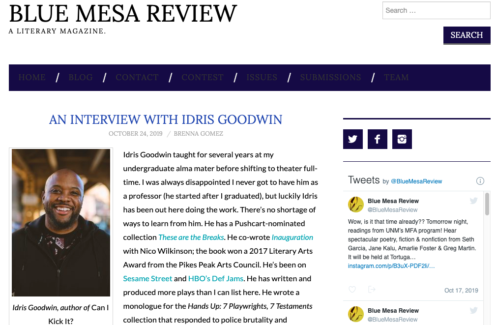 News Idris Goodwin