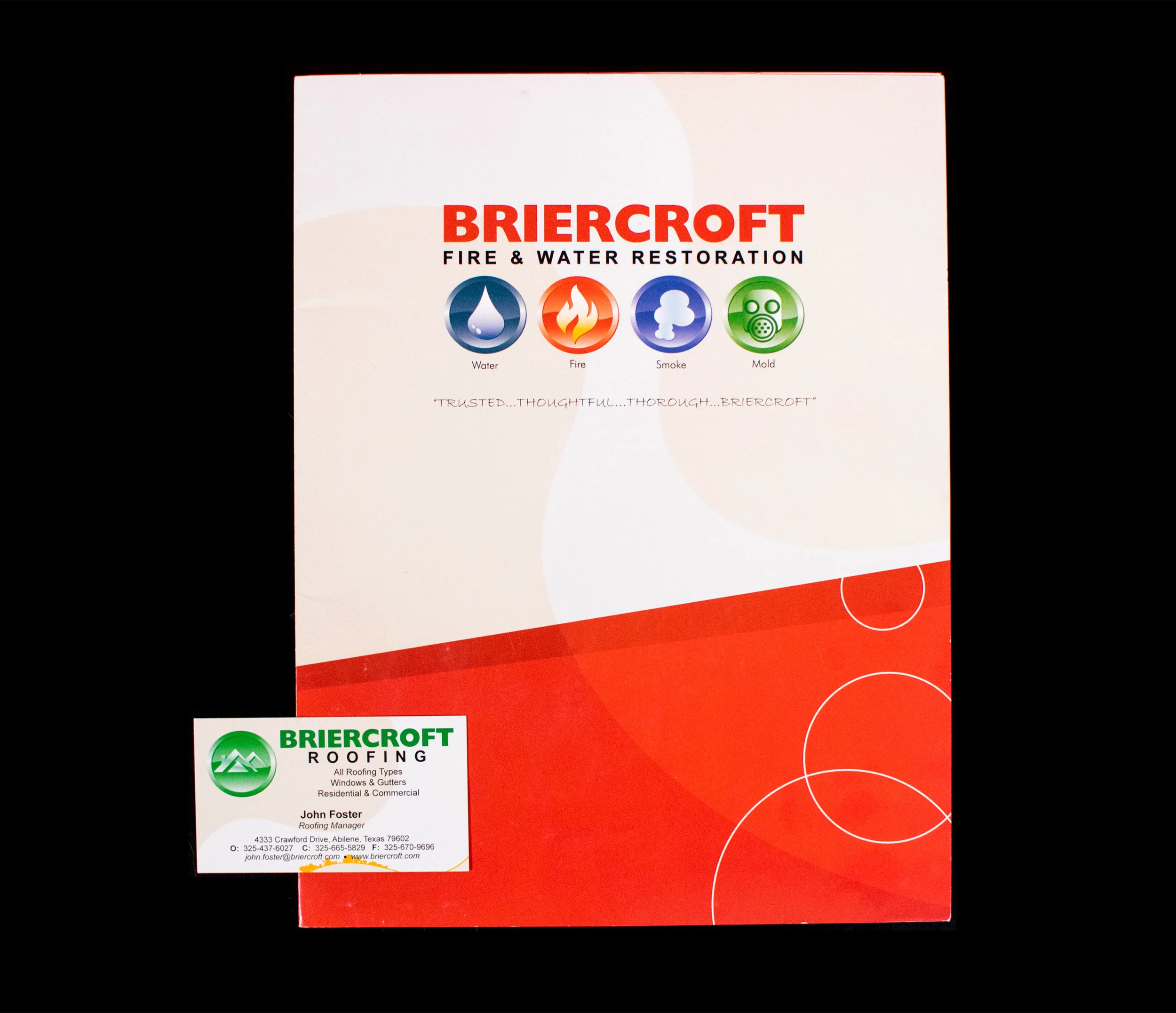 Briercroft Fire & Restoration-Business Cards and Brochure