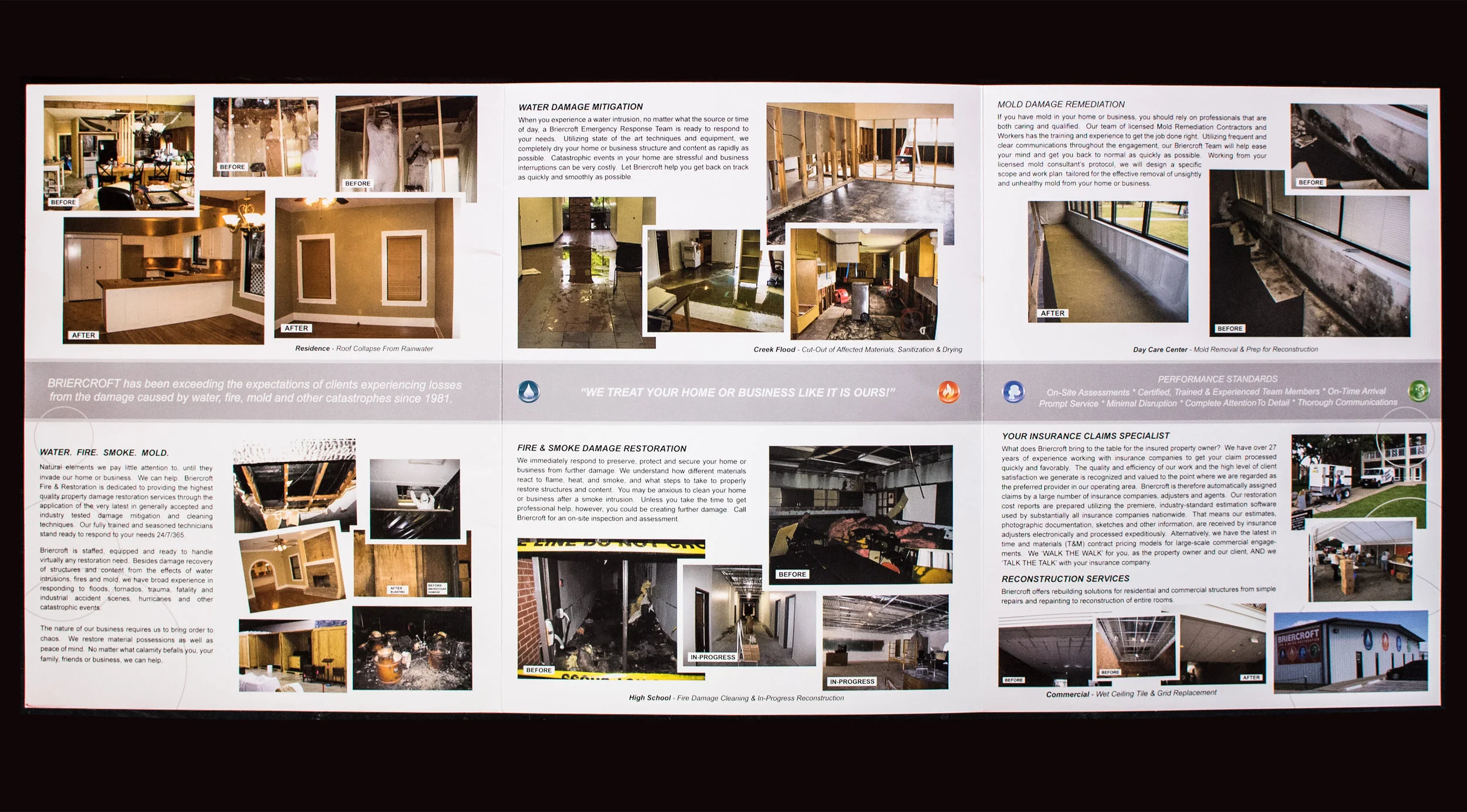 Briercroft Fire & Restoration-Business Cards and Brochure