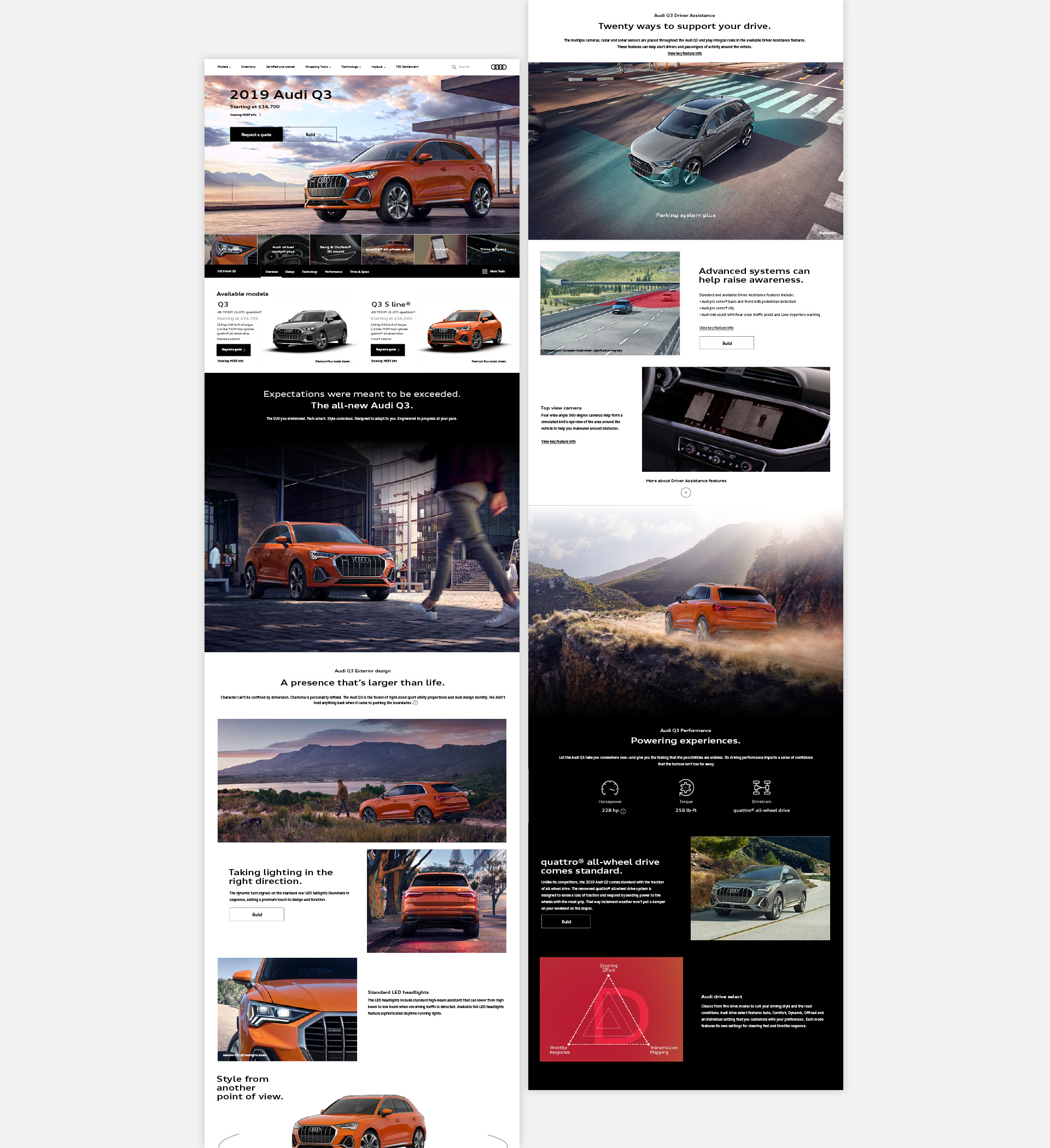 Audi Q3 Model Landing Page