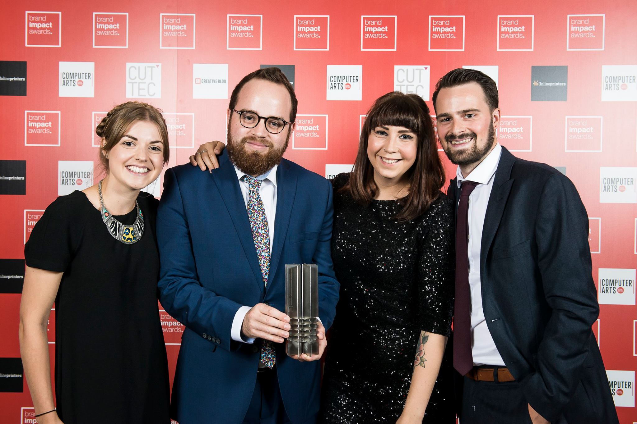The AUB / Bond and Coyne team winning for 'One Piece of Advice' at the Brand Impact awards 2016
