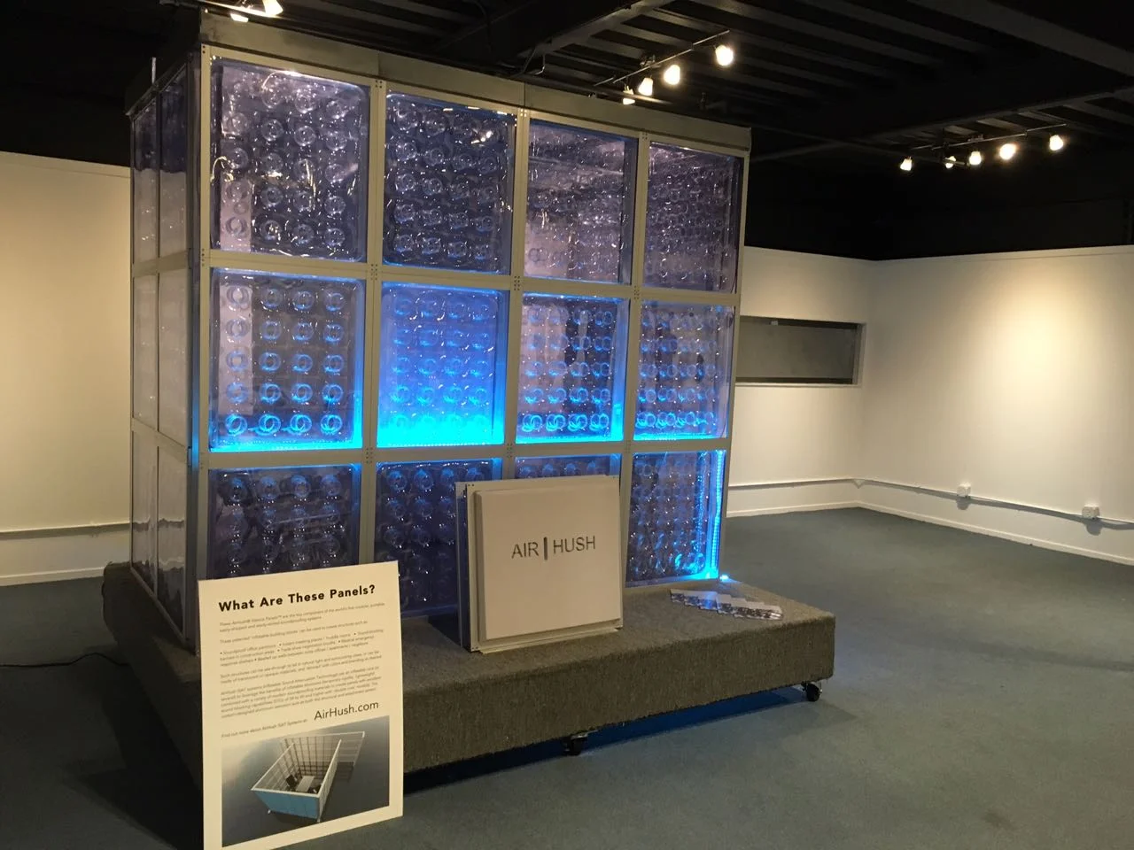 The AirHush office display at the iHangar. It has since been moved to a different location in the building.