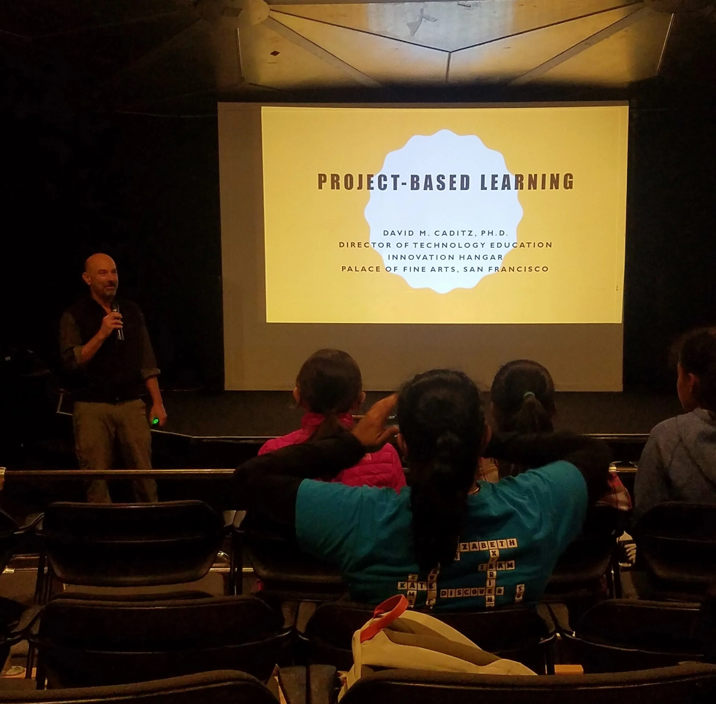 David Caditz speaks with students on the subject of educational innovation and problem solving, March 4th, 2017.
