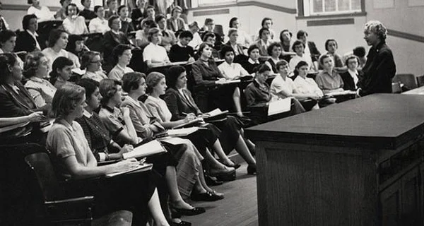 woman lecturing - old school.jpeg