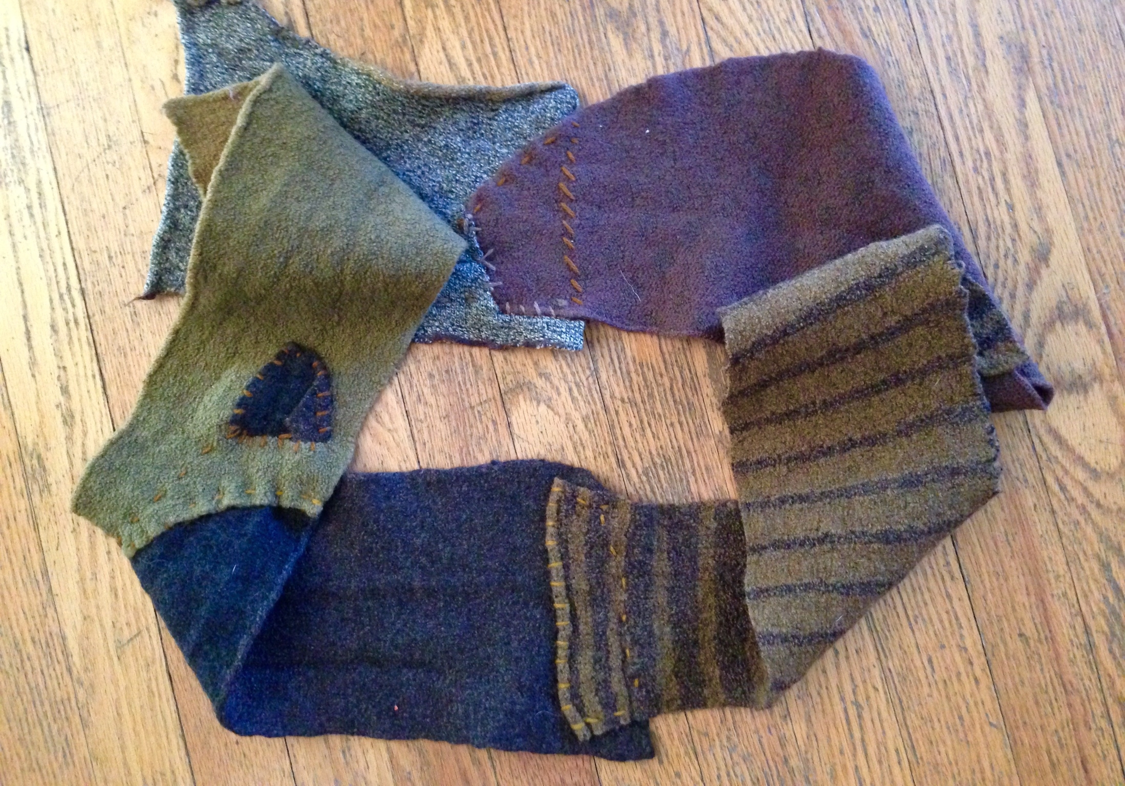 Upcycled, felted soft wool scarf