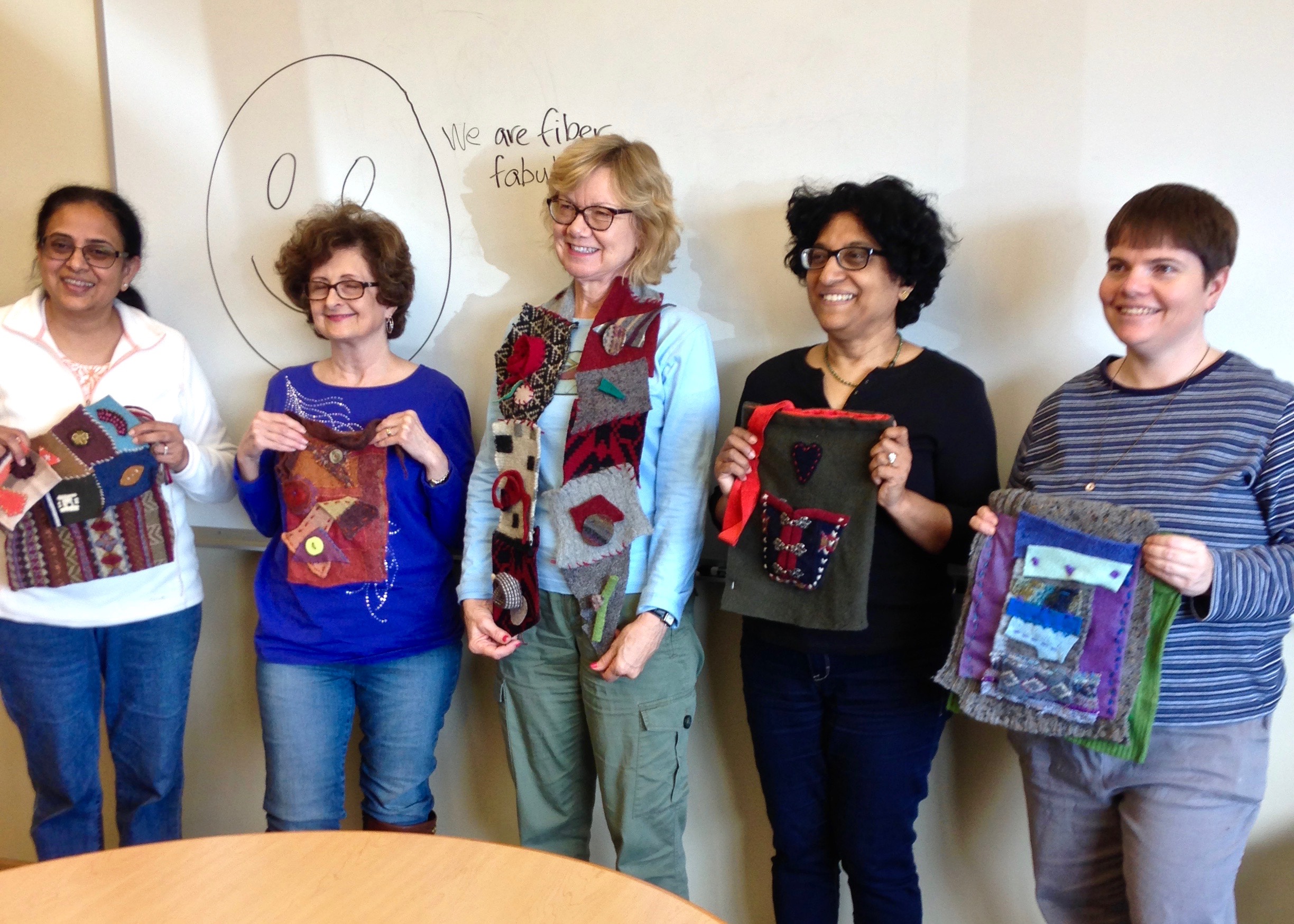 Happy, new fiber artists after a 3 hour workshop!