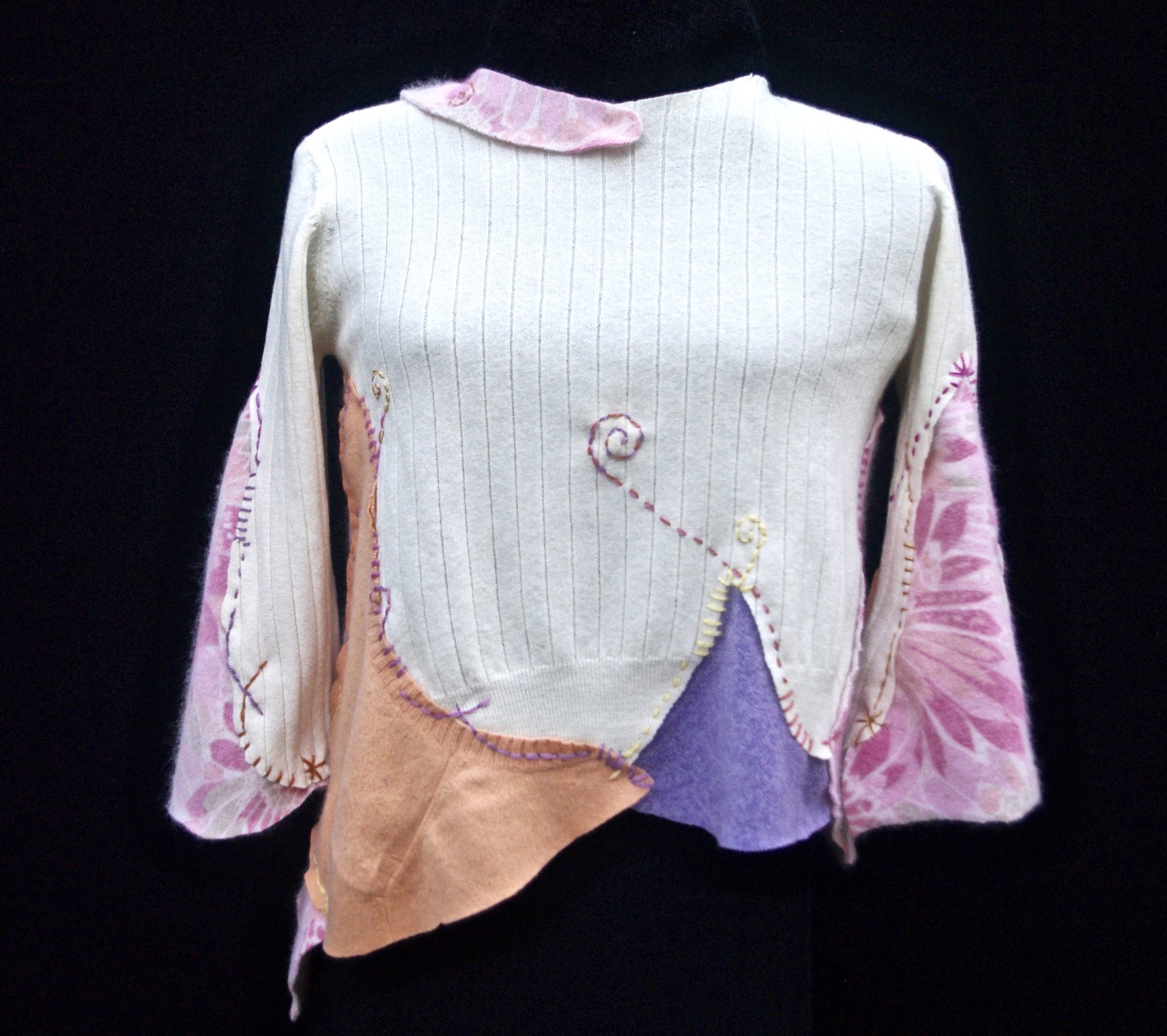 Upcycled, winter white sweater