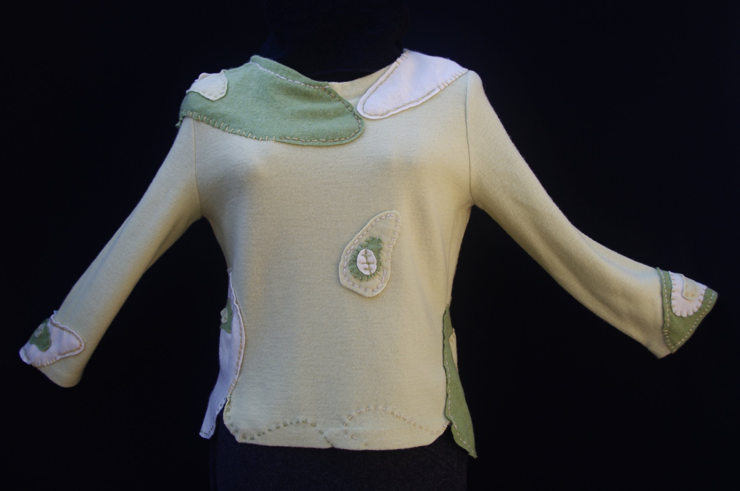 Topo sweater of upcycled, felted wool.
