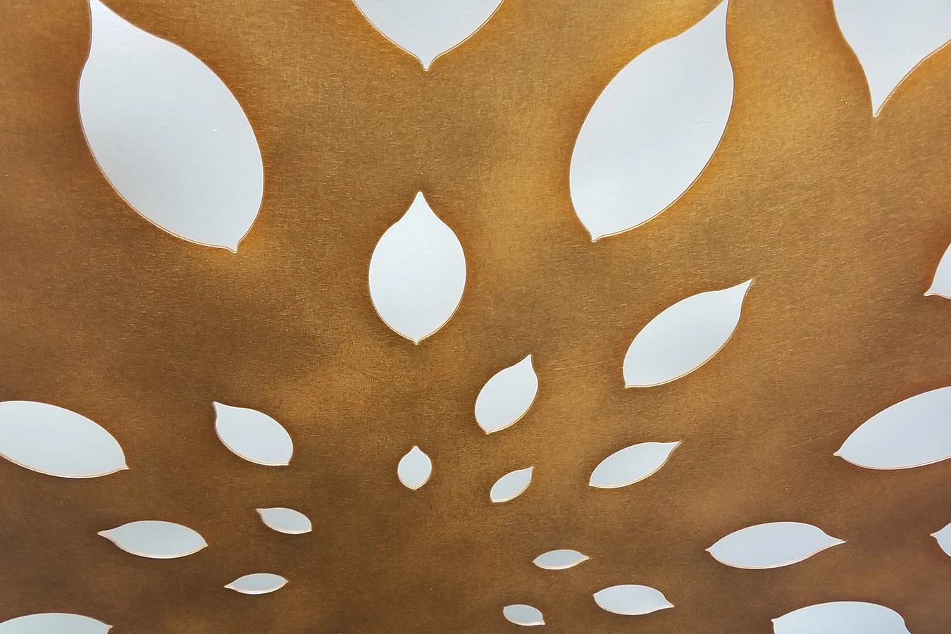 Parasoleil’s “Moneypenny” looks just like a slightly worn sheet of new, industrial copper, complete with beautiful mill-finish imperfections; the same slight variations are found in their “Deep Bronze” finish.