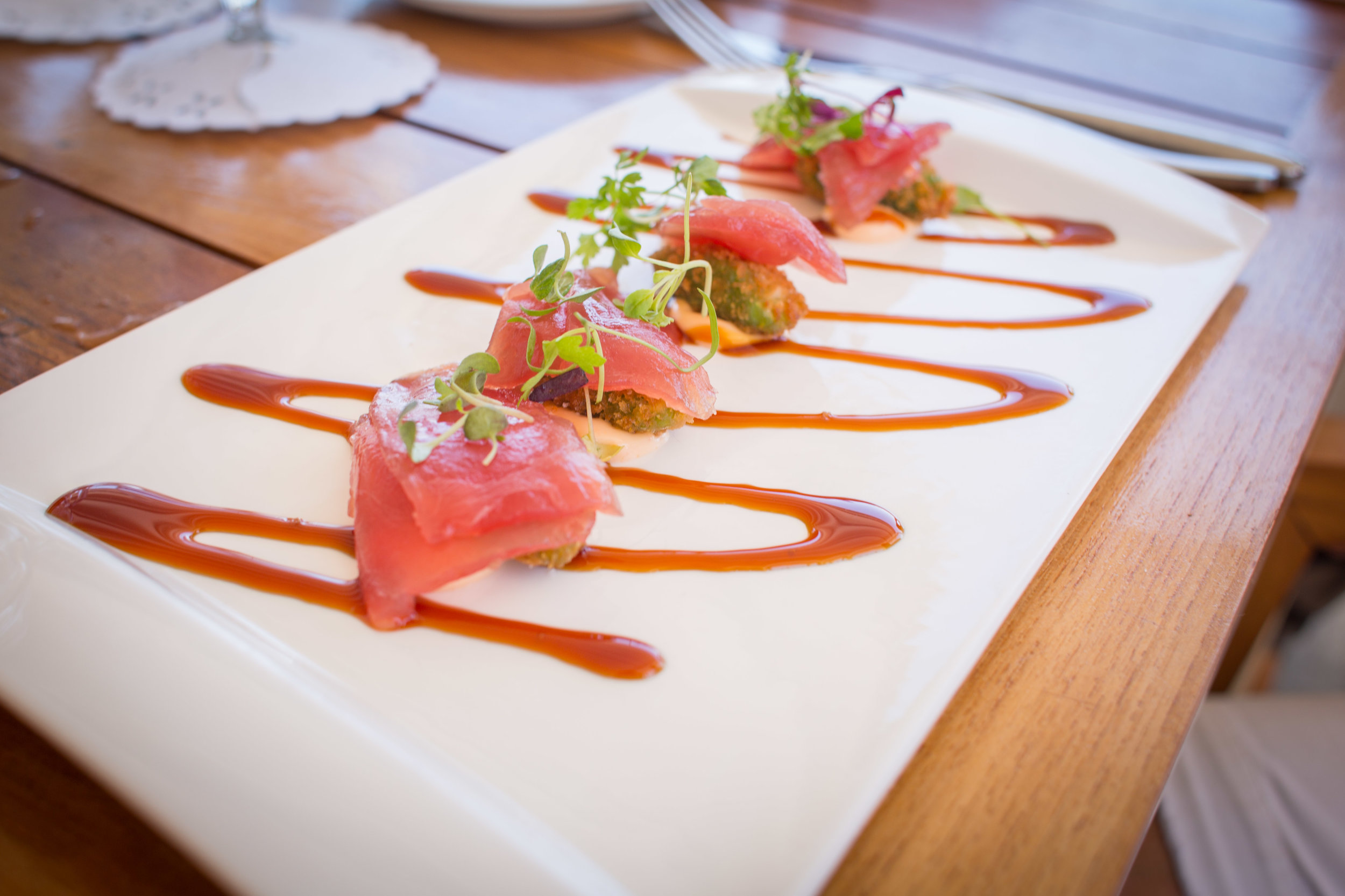 Tuna sashimi at Catch