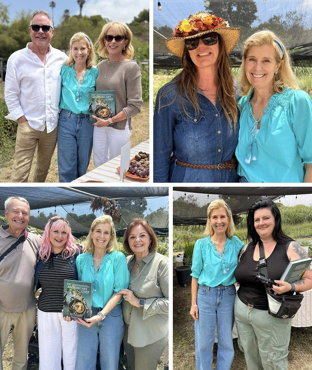 Top right: Natasha with Sasha Kanno of Farm Lot 59, alongside beautiful moments with friends and community.