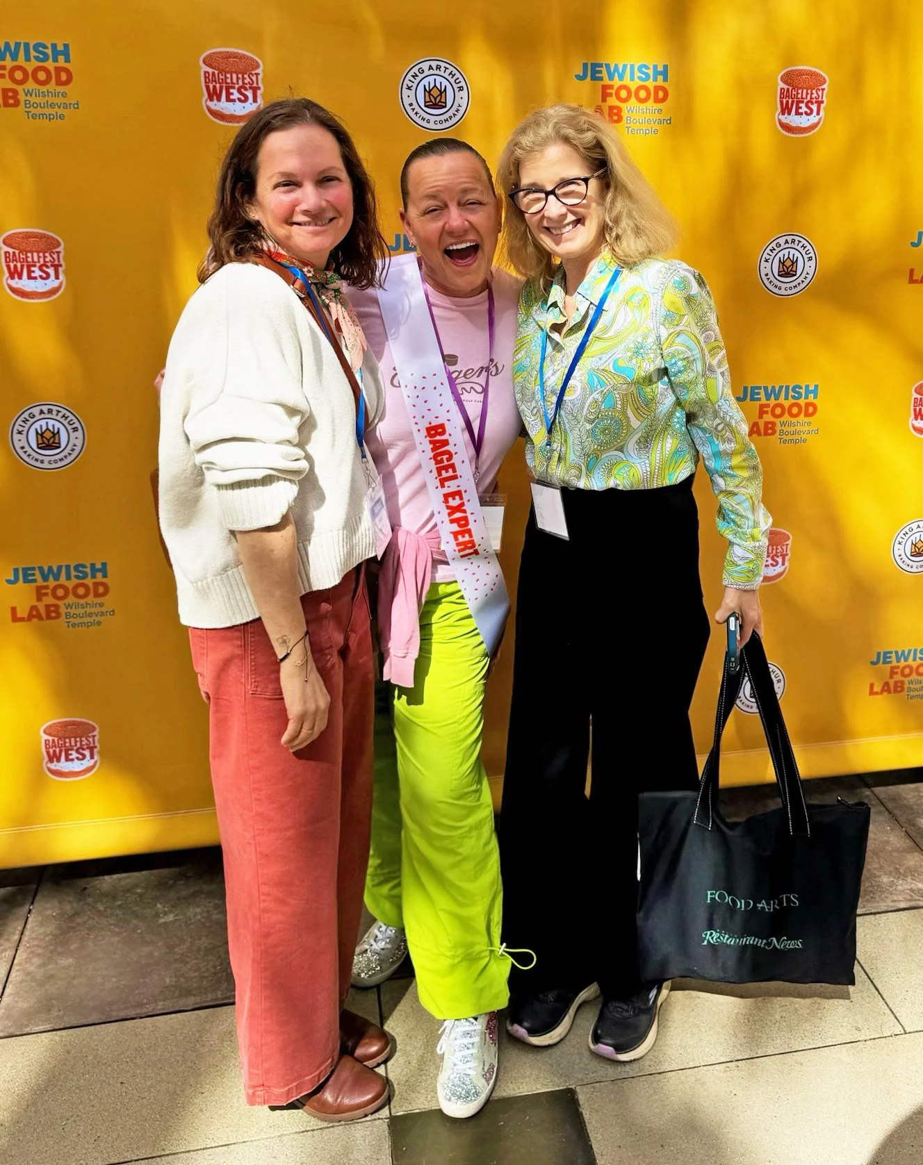 A delicious day at BagelFest West with Beryl Cohen, judge Sherry Yard, and Natasha.