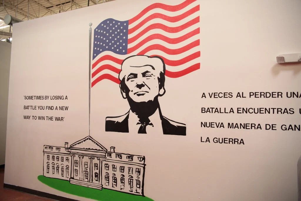 The Great Leader's fascist face watched over incarcerated immigrant boys. "Sometimes by losing a battle you find new ways to win the war," it read. Thus the child-prisoners knew only two things about their now tragic lives - they were in a war, and on the losing side. @LRBitisnot #ShortStory 6/14/18