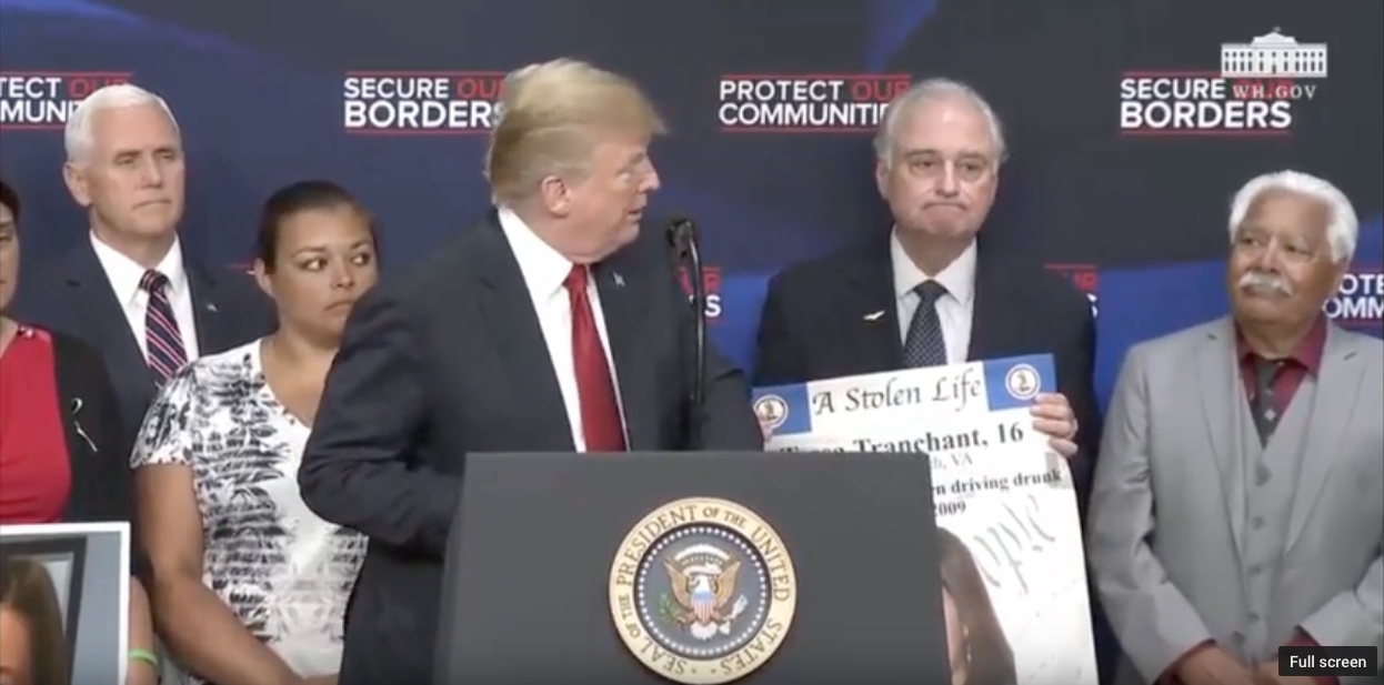 June 22, 2018 Press Conference - President Trump exploits "Angel Families" for a repulsive false equivalency