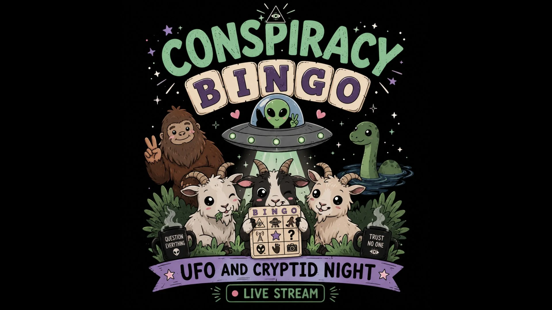Conspiracy Bingo - UFO and Cryptid Night