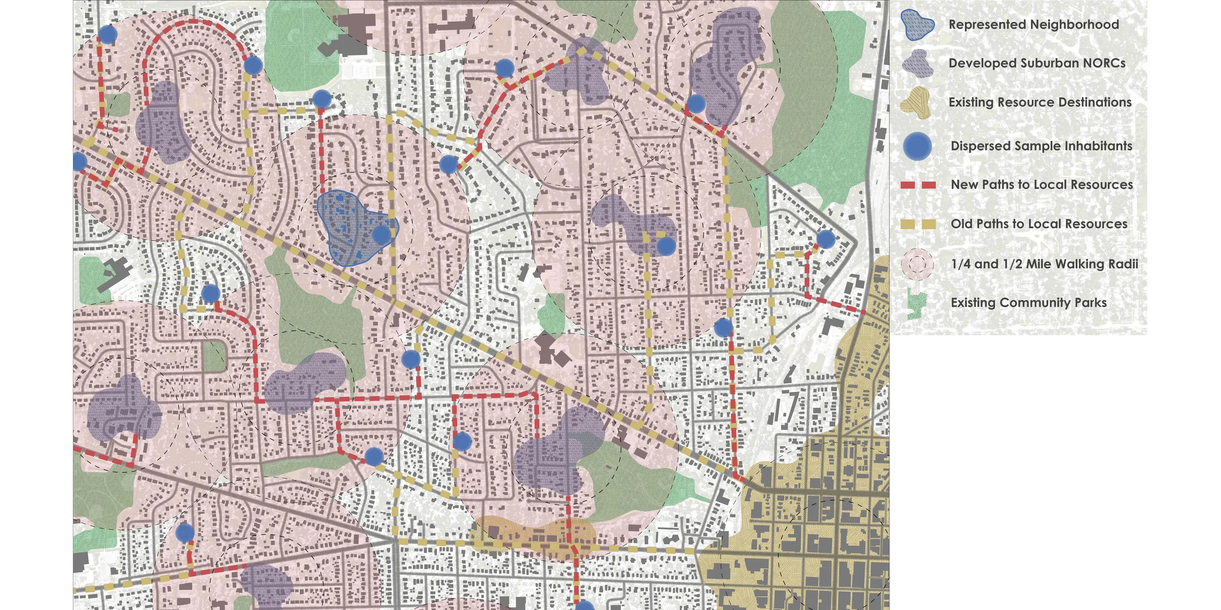 Nodes of Suburban Density