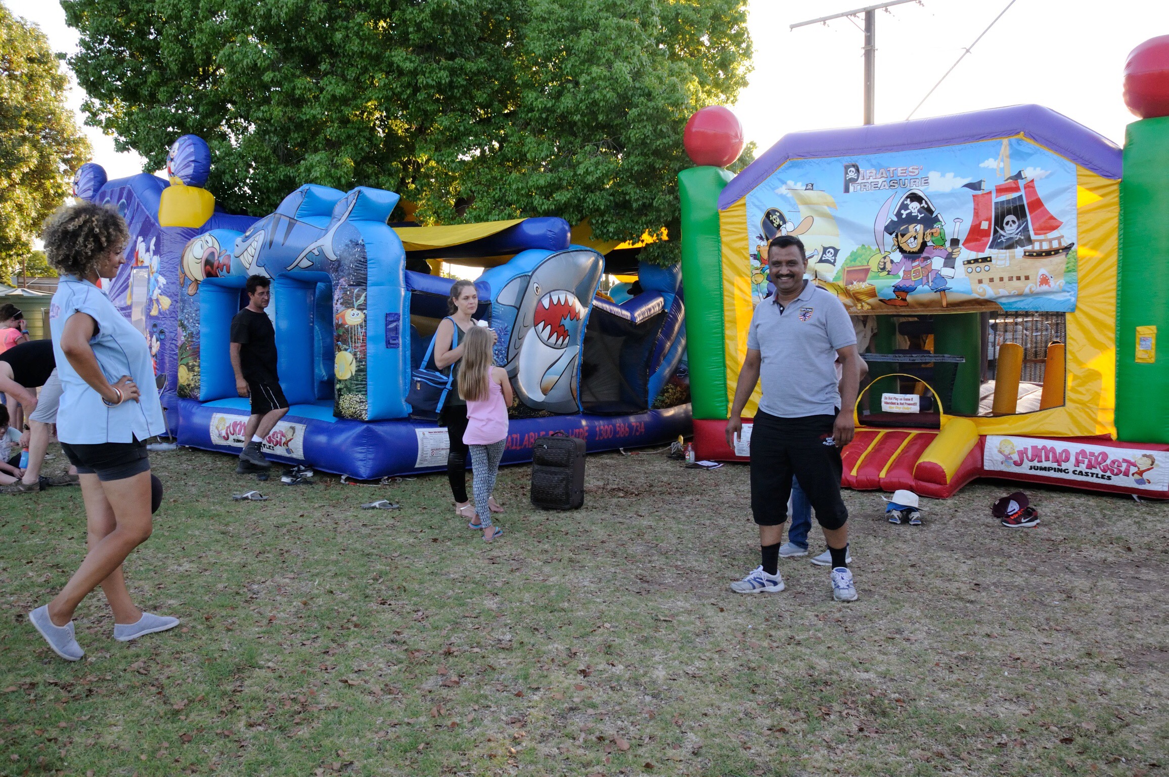 The 3 bouncy castles were put to great use, enjoyed by young and old
