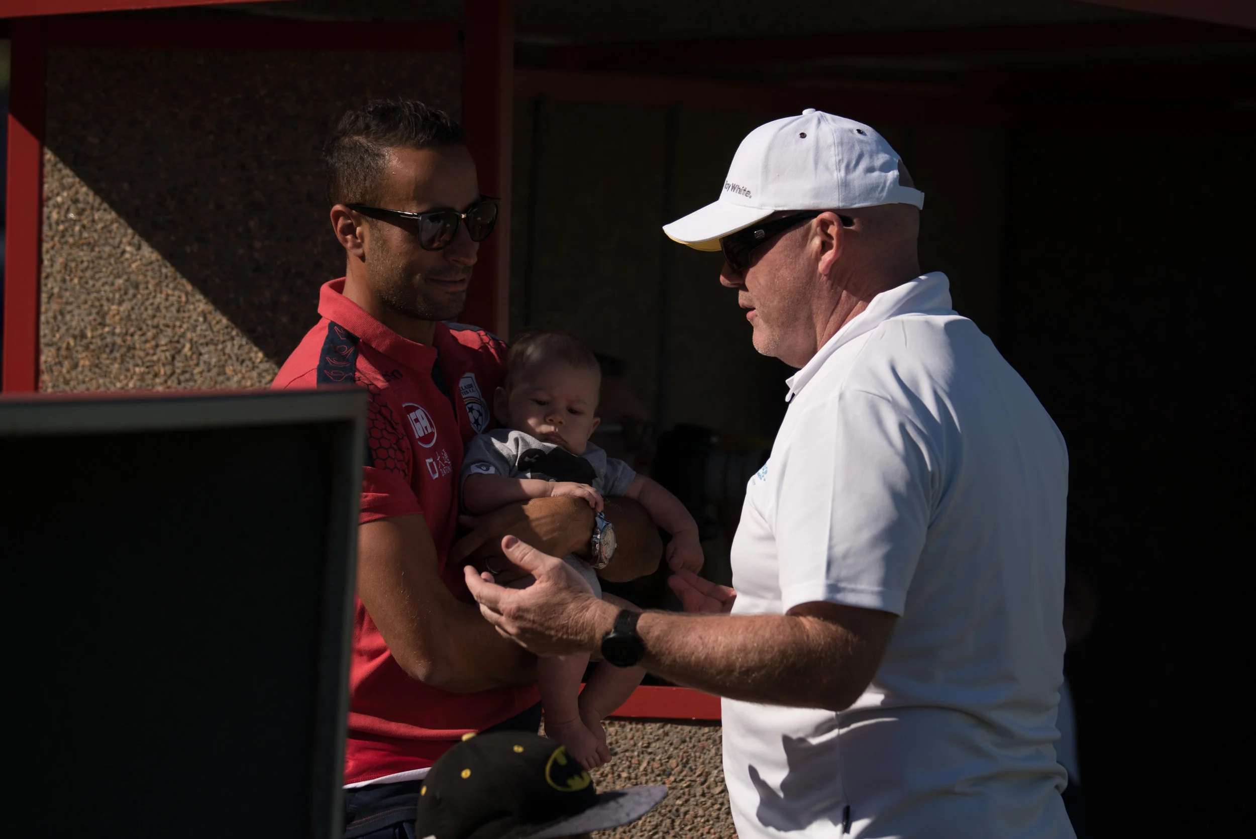 Great to see Jars displaying his multi tasking skills, while not only captaining the white team, but taking it upon himself to coach superstar Adelaide United player and king of the kids, Tarek Elrich, how AUFC can win the Asian Champions League. As the true gentleman he is, Tarek took all advice on board.