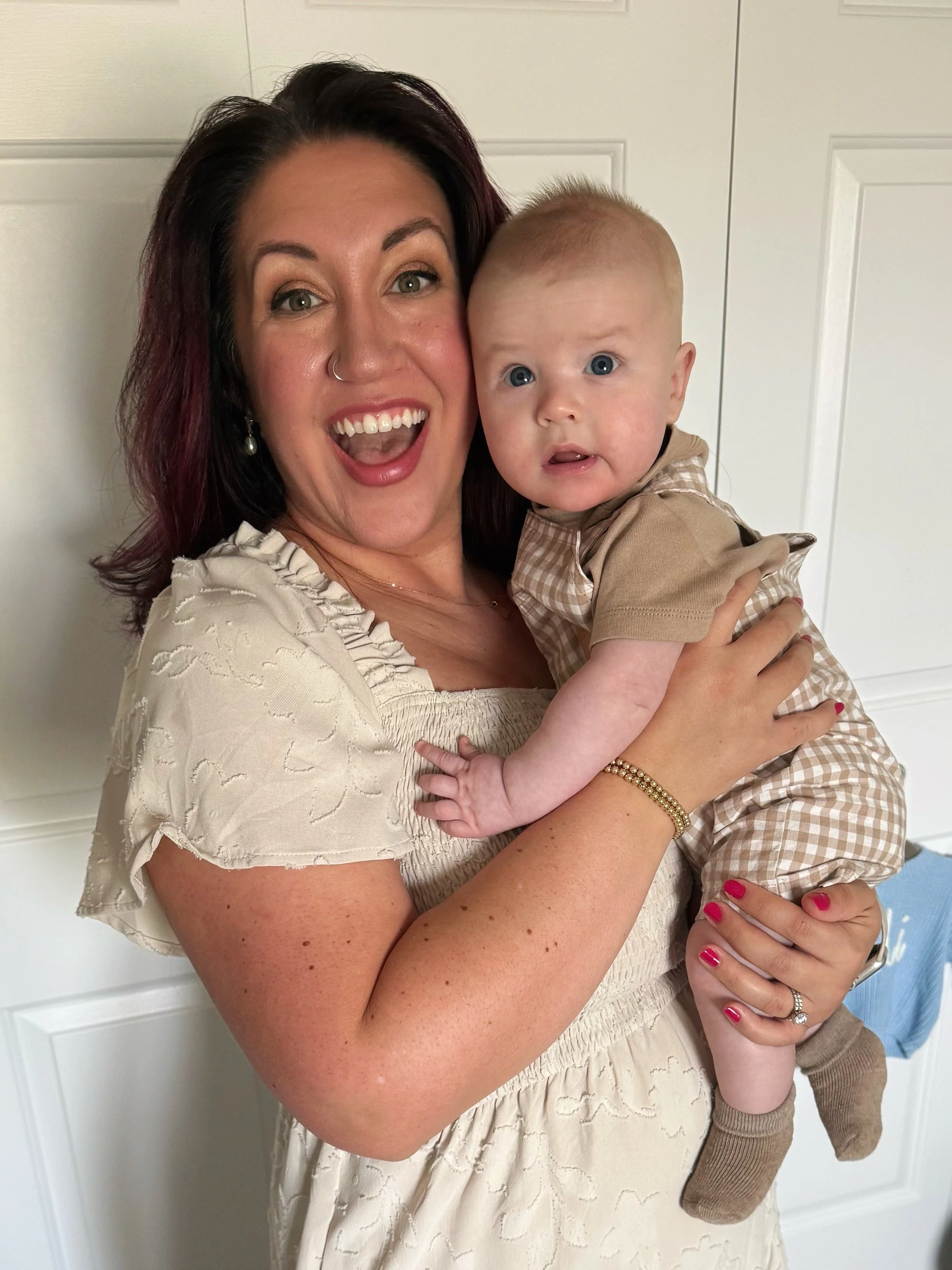 Claudia holding baby Eli
