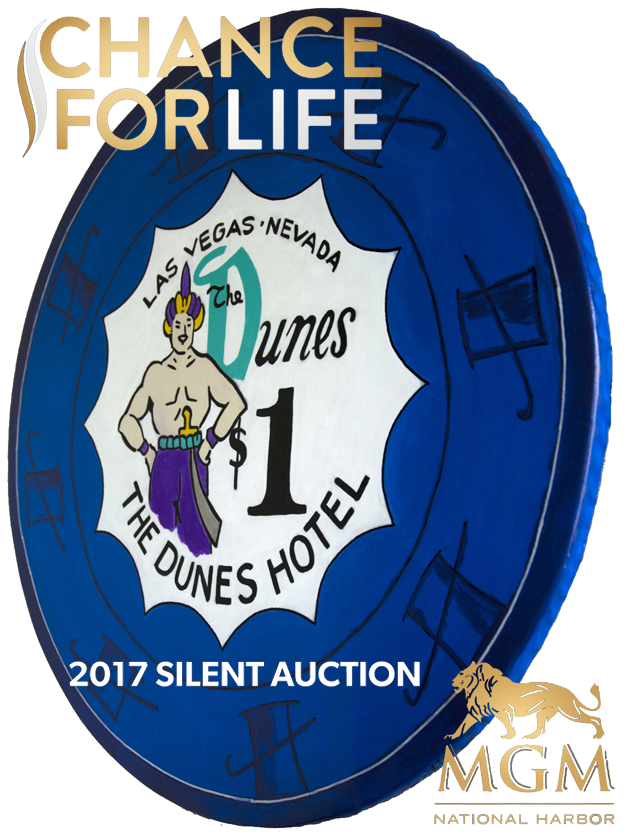 The Chance for Life Foundation is holding a dynamic event tomorrow at the MGM National Harbor resort in Washington D.C. to raise funds to fight childhood cancer. I have graciously donated this casino chip from my series for their Silent Auction to give a little back. More information here: www.ChanceForLife.net