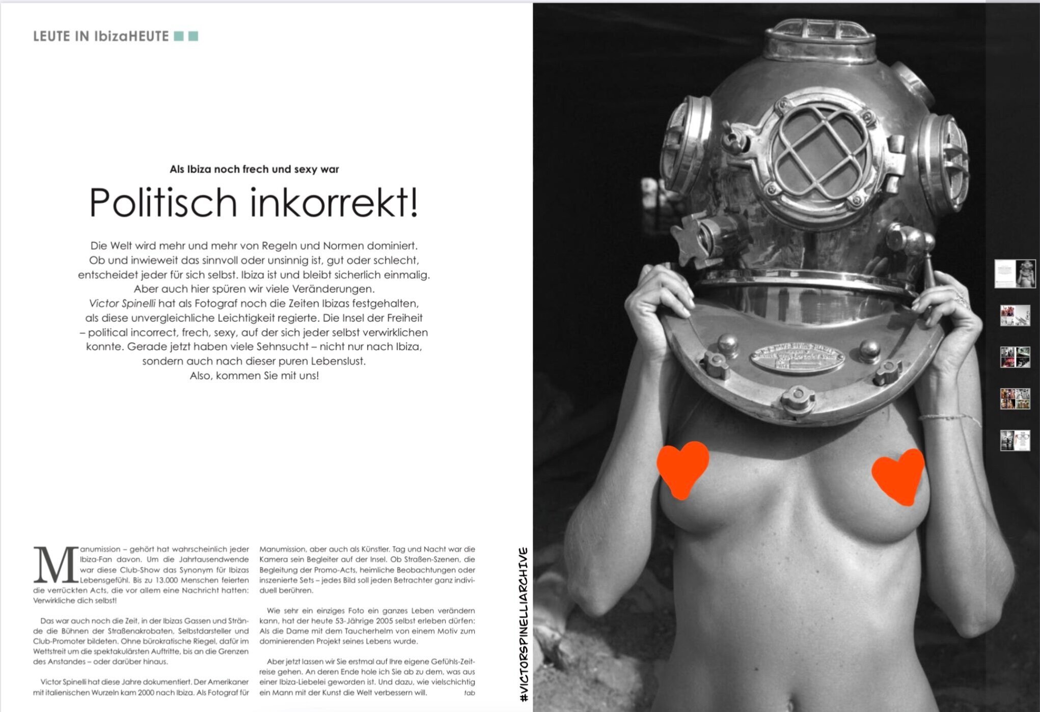 Cheers to Ibiza Heute German Magazine. Politisch inkorrekt,,, ist gut.