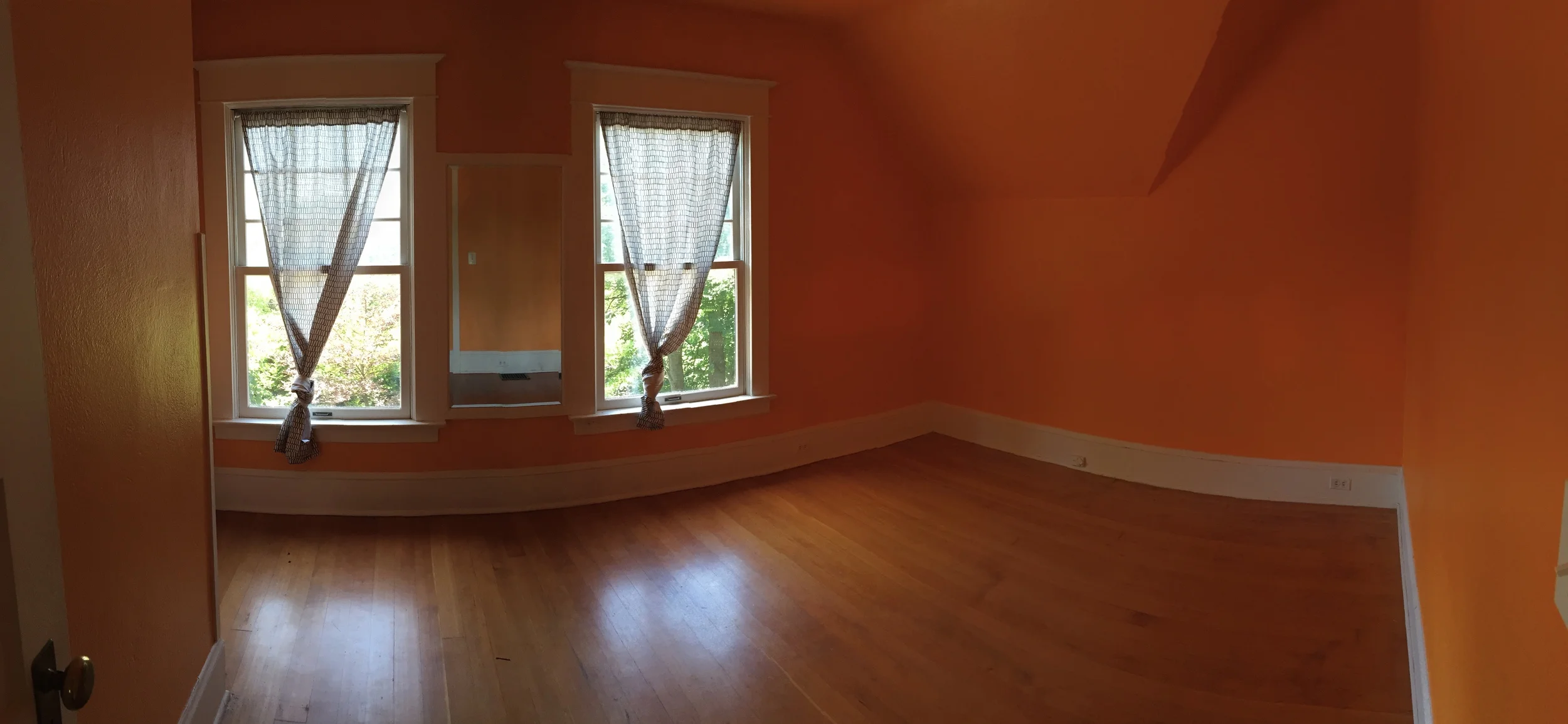 Panorama of west-side bedroom.