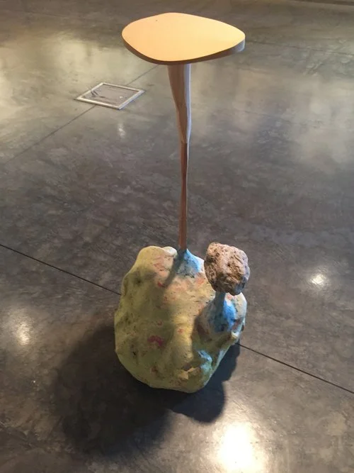 Conglomerate, 2016, MDF, Maple, Pine, office paper, wood glue, house paint, stone, 44"x24"x18"