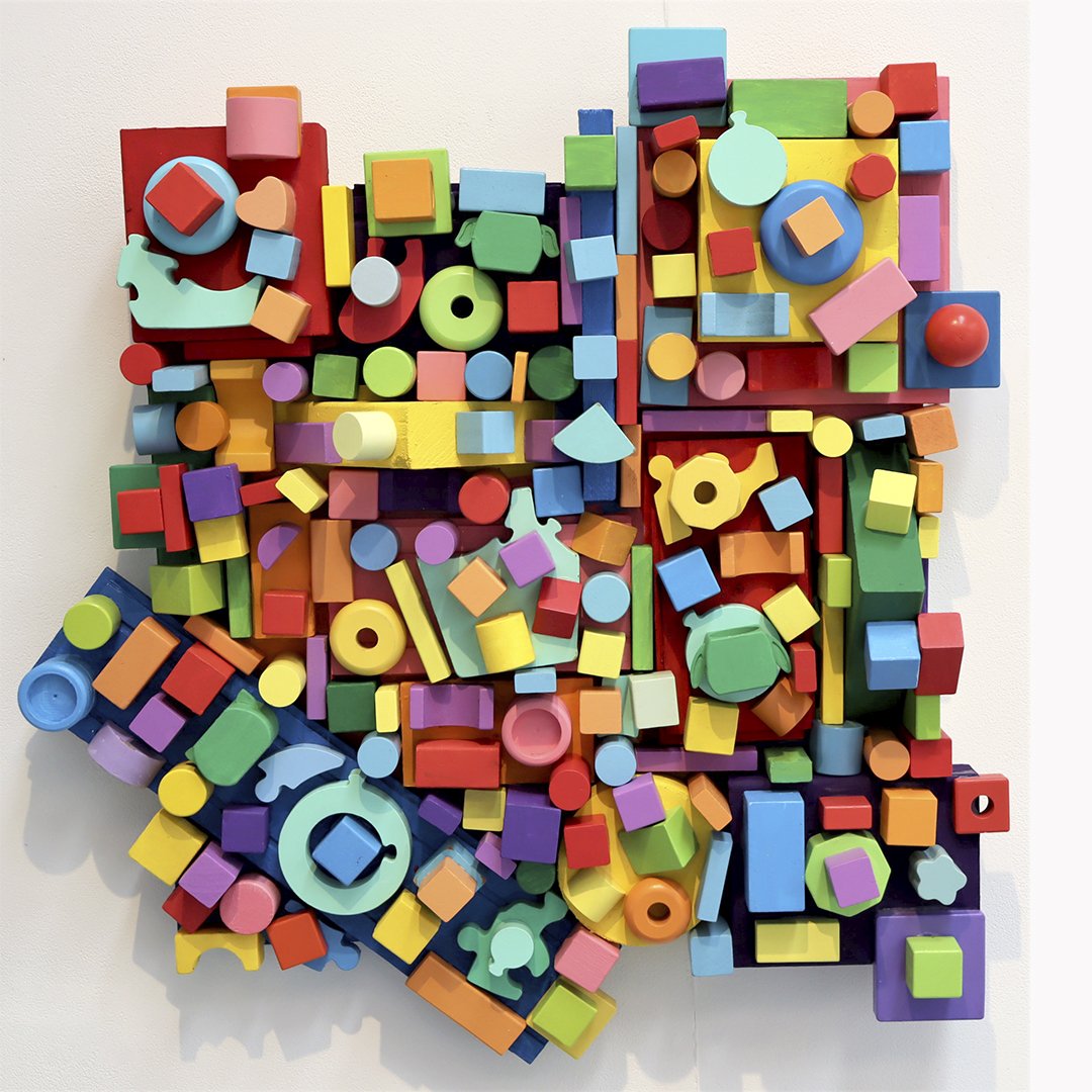 Stephanie Bain, 'Collection', building blocks and recycled wood DG.jpg