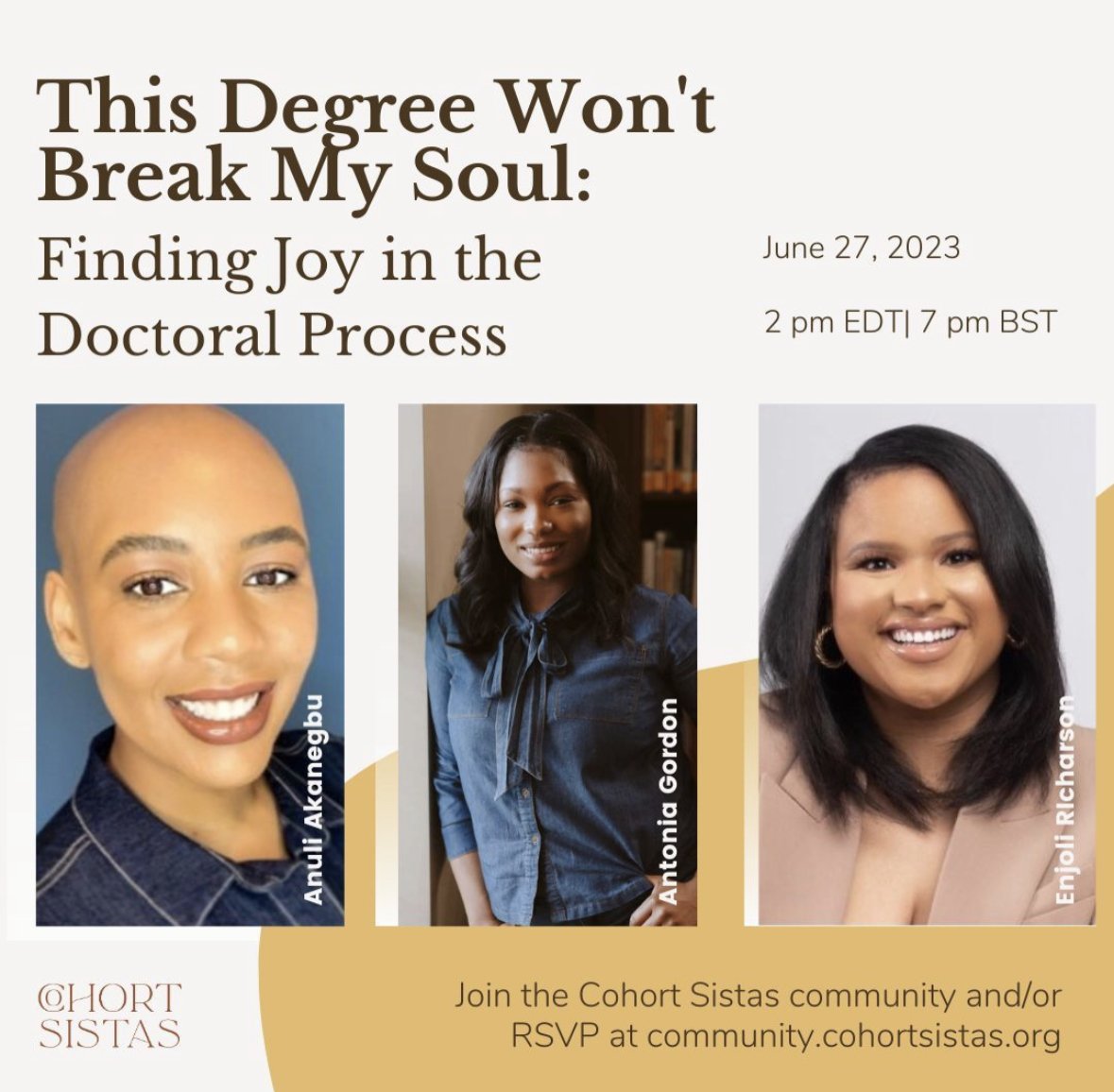 Panelist for Cohort Sistas Webinar