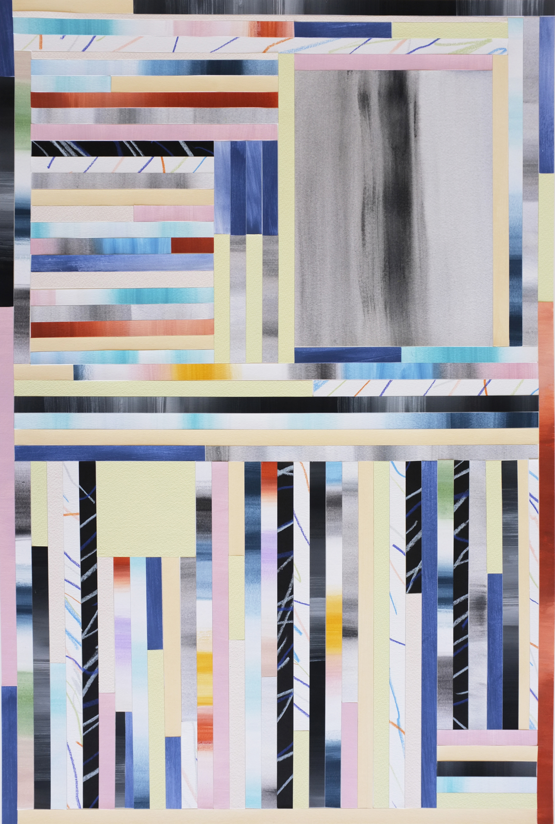 Untitled, pencil, acrylic and collage on paper, 2017