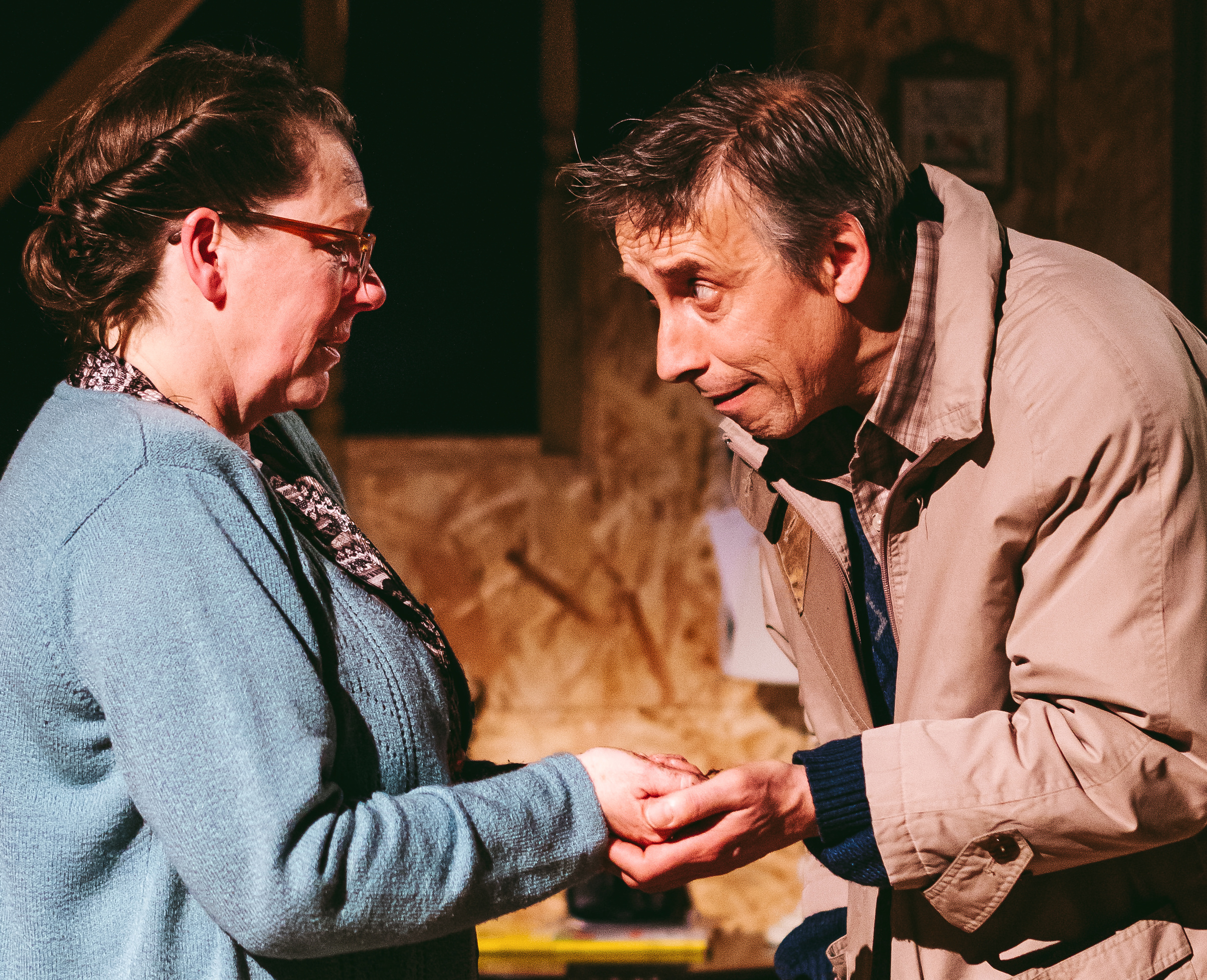 Llion Williams (Morys) and Cler Stephens (Mags) in Belonging