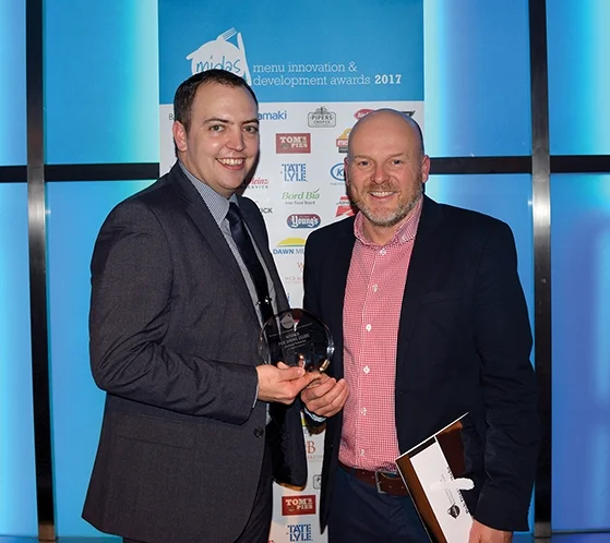 Winner Jameson Robinson for JD Wetherspoon (Collected by Oliver Addis) with Paul Chittenden (right) from KK Fine Foods