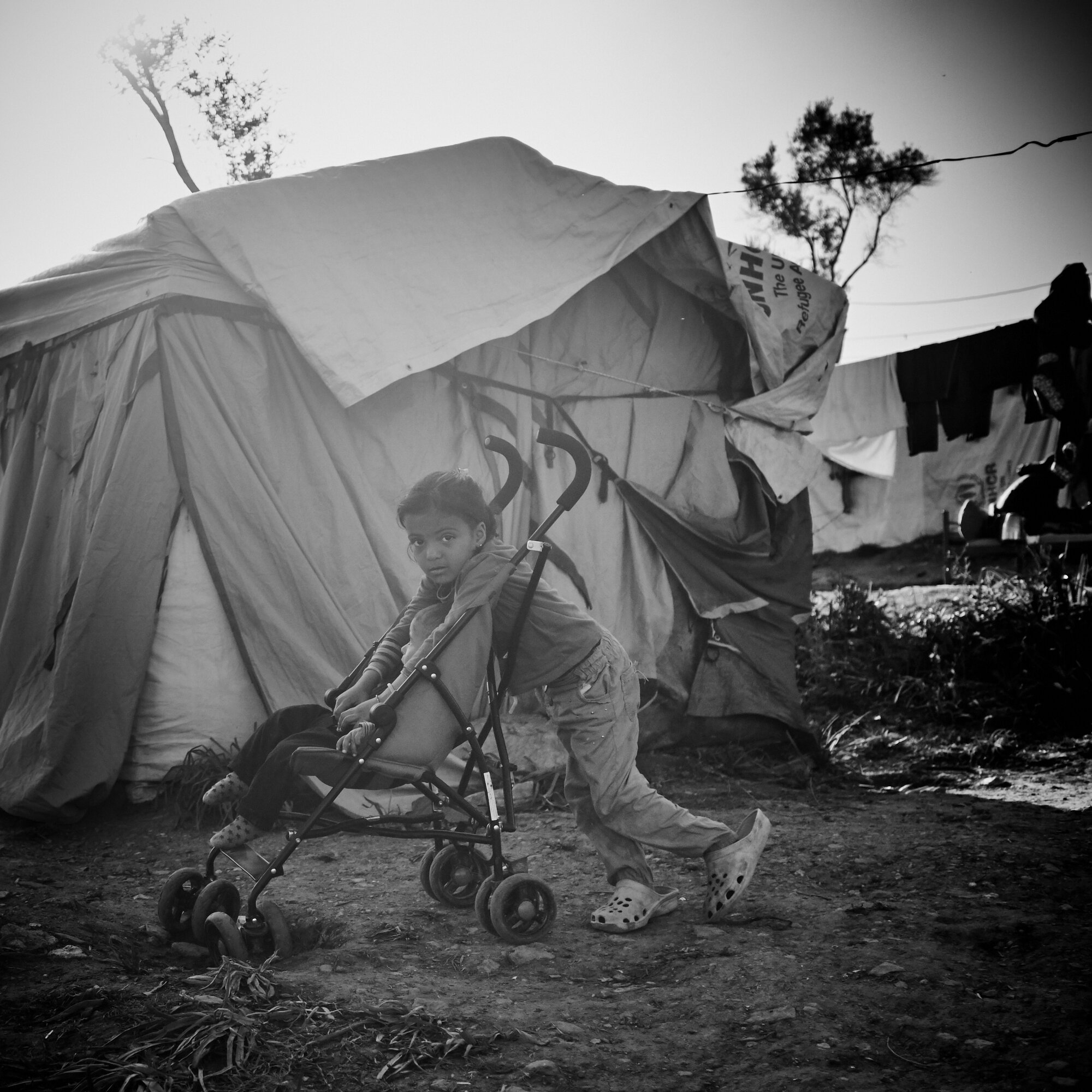 Camp-Moria on Lesbos island