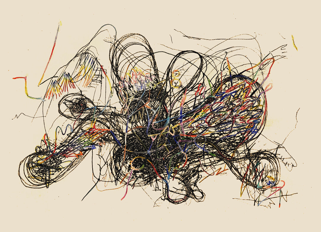 Butterfly II. 2020. Screenprint, crayons on paper
