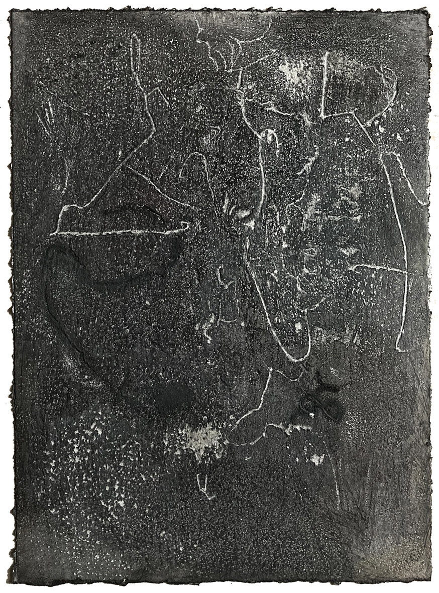 Unknown 3. 2021. Charcoal, wax, engraving into paper