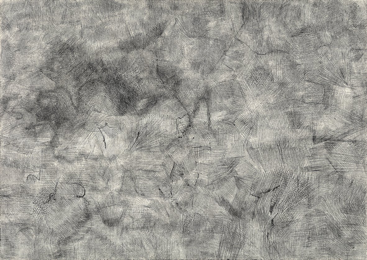Drawing. 2021. Graphite, wax, engraving into paper