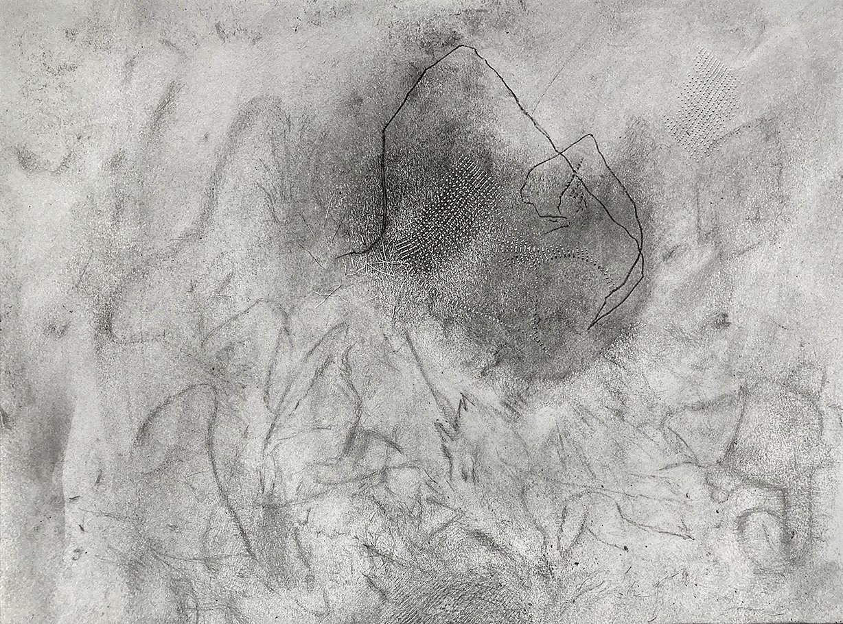 Gesture. 2022. Graphite, wax, engraving into paper