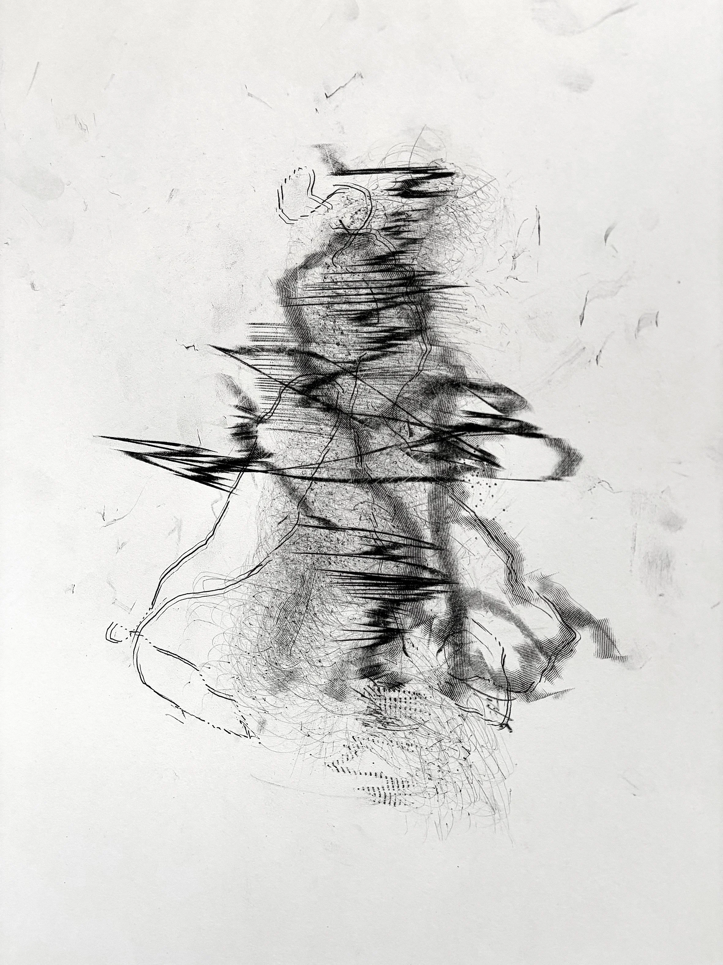 Untitled. 2026. Copier paper pigment drawing on paper