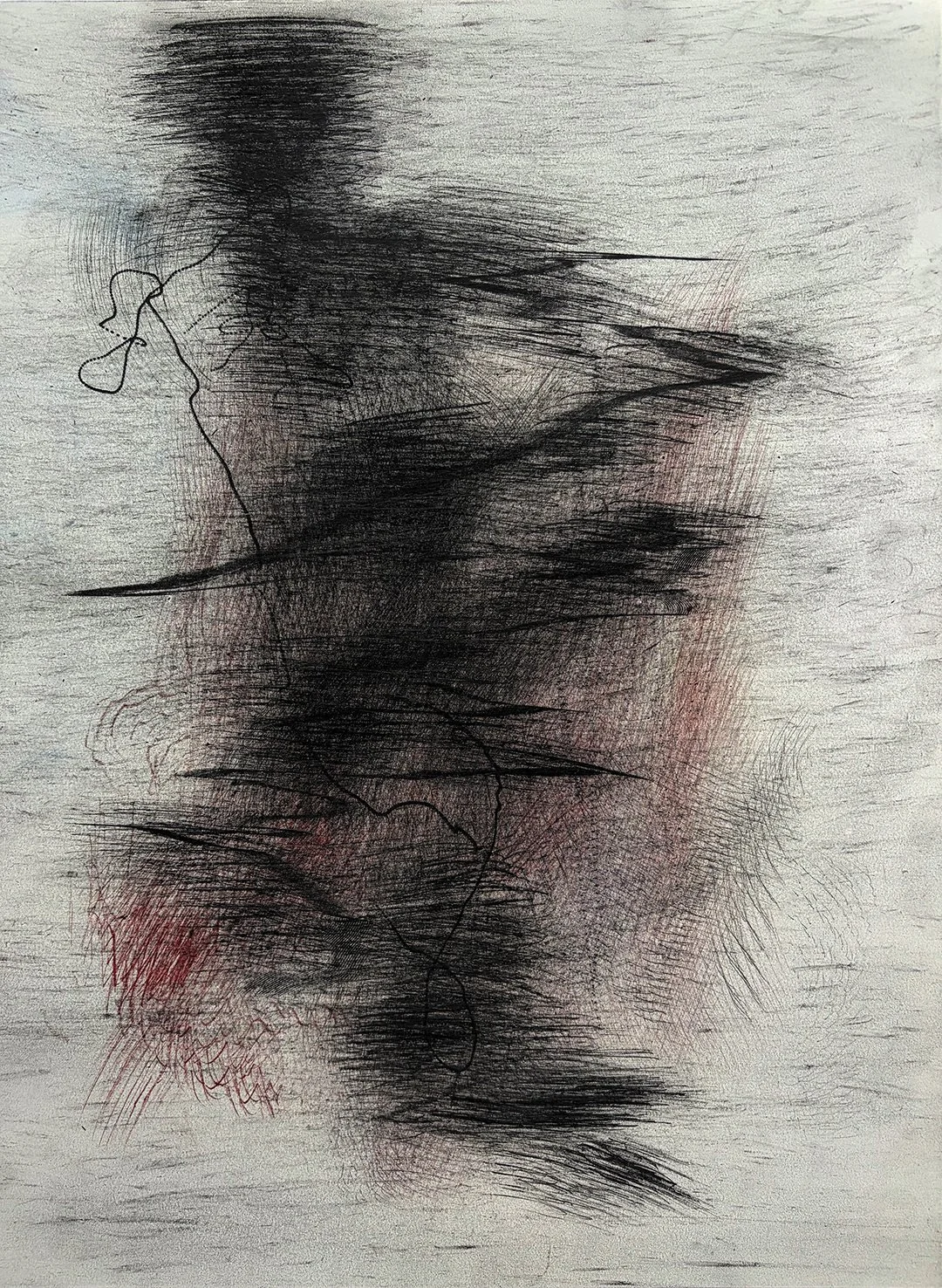 Untitled drawing. 2026. Pigment-coated tracing paper; drawings made using a variety of tools; regular paper.