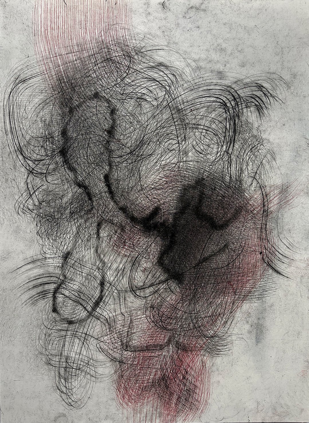 Untitled drawing. 2026. Pigment-coated tracing paper; drawings made using a variety of tools; regular paper.
