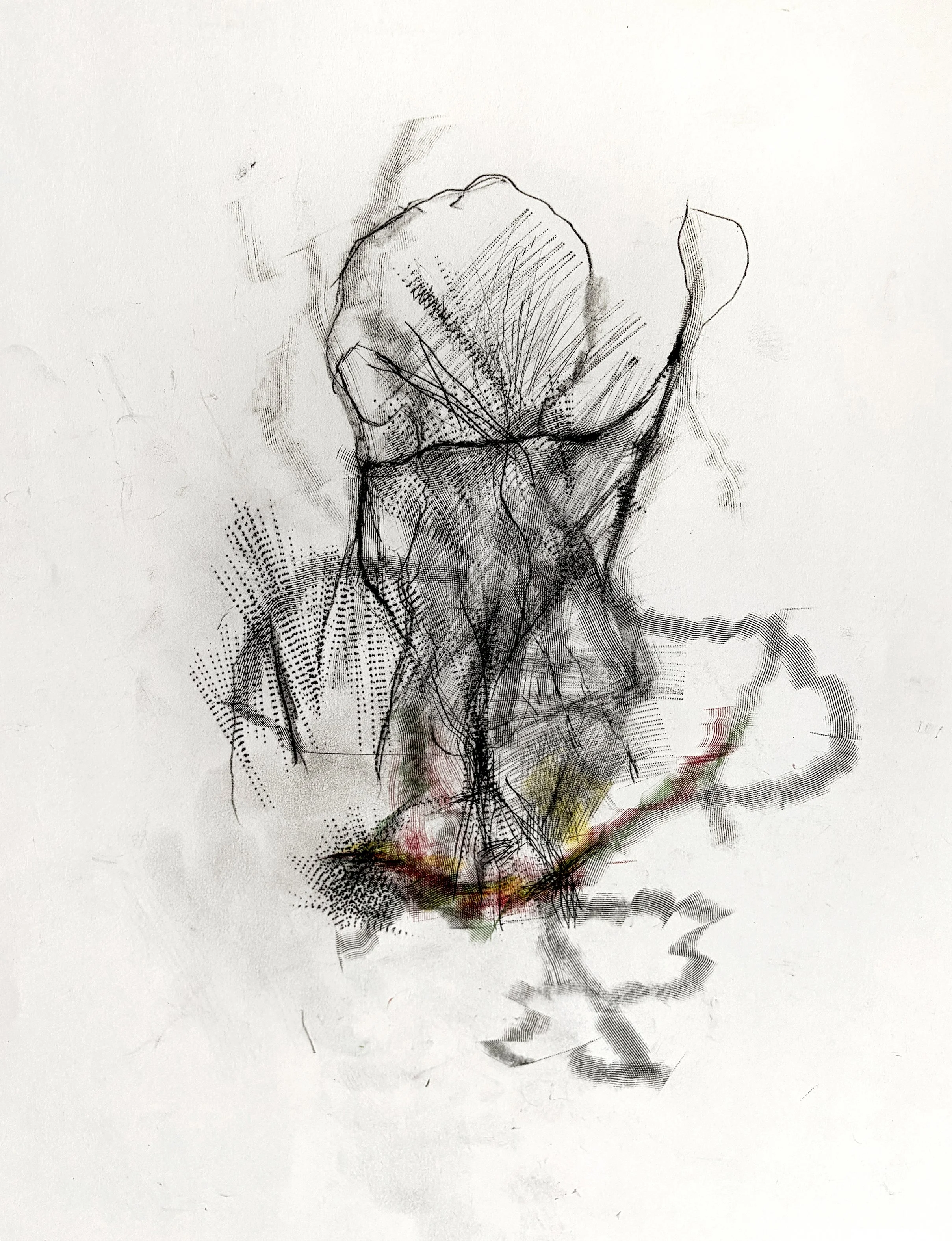 Untitled. 2026. Copier paper pigment drawing, on paper