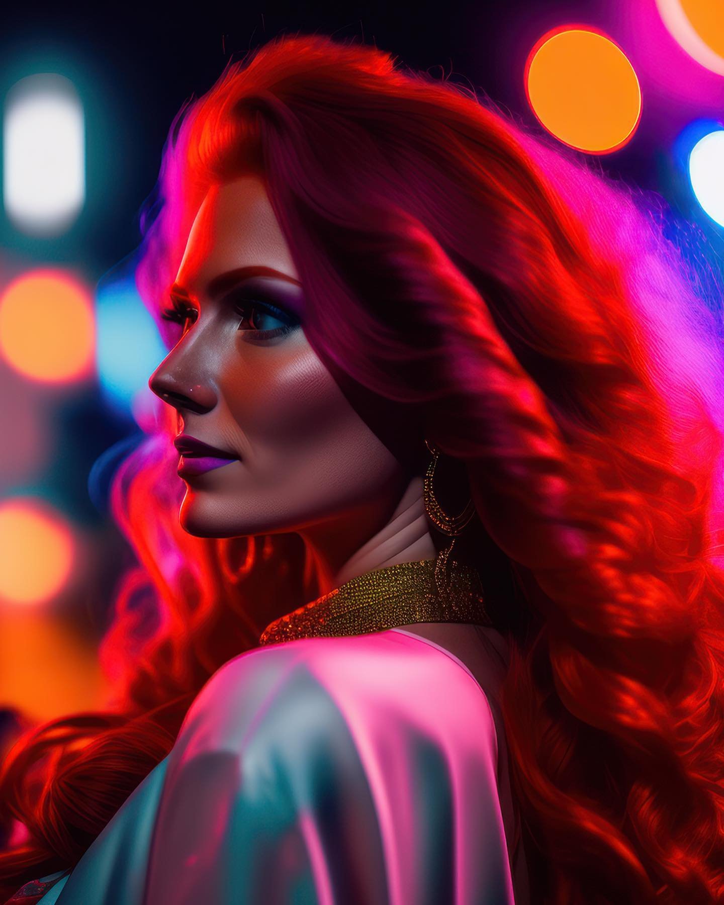 Neon Light in a Dark Nightclub, Stable Diffusion 1.5 with various Models, NeonWall Lora, epiNoiseoffset Lora

Prompt: soft lighting, vibrant colors, masterpiece, RAW UHD wide photo of a red hair (casual female) looking away, nighttime nightclub backg