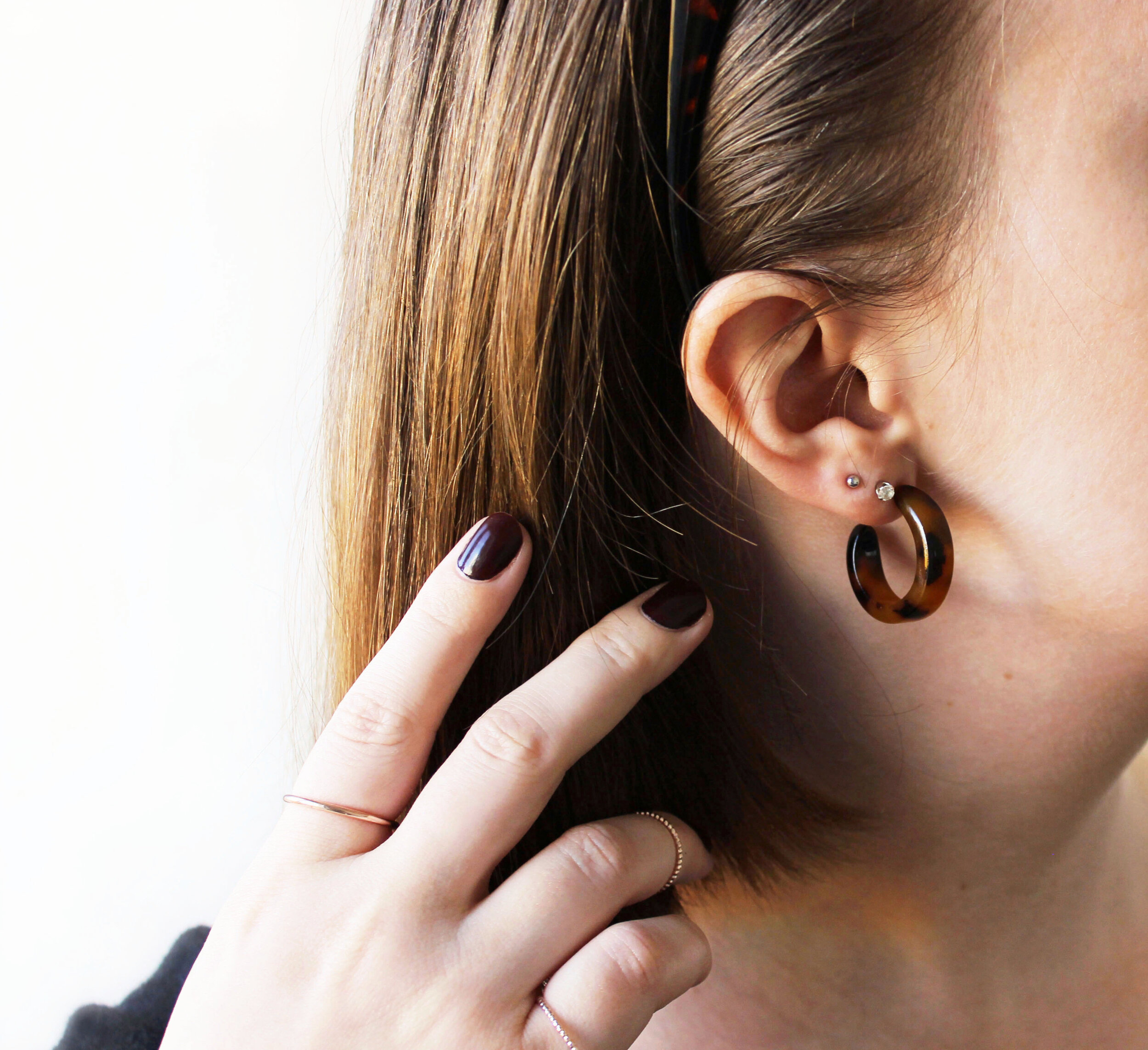 Tortoiseshell Hoop Earrings